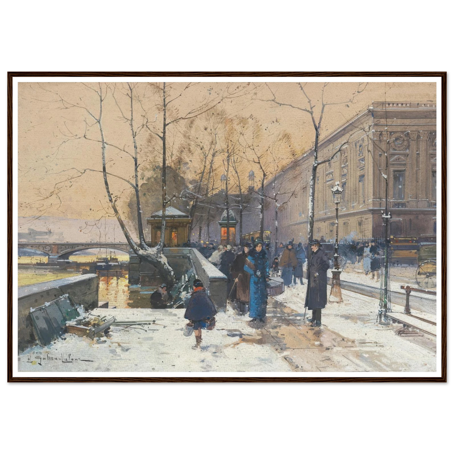 Les bords de la Seine près de Châtelet Art Print | Eugene Galien Laloue-Quipham Collections