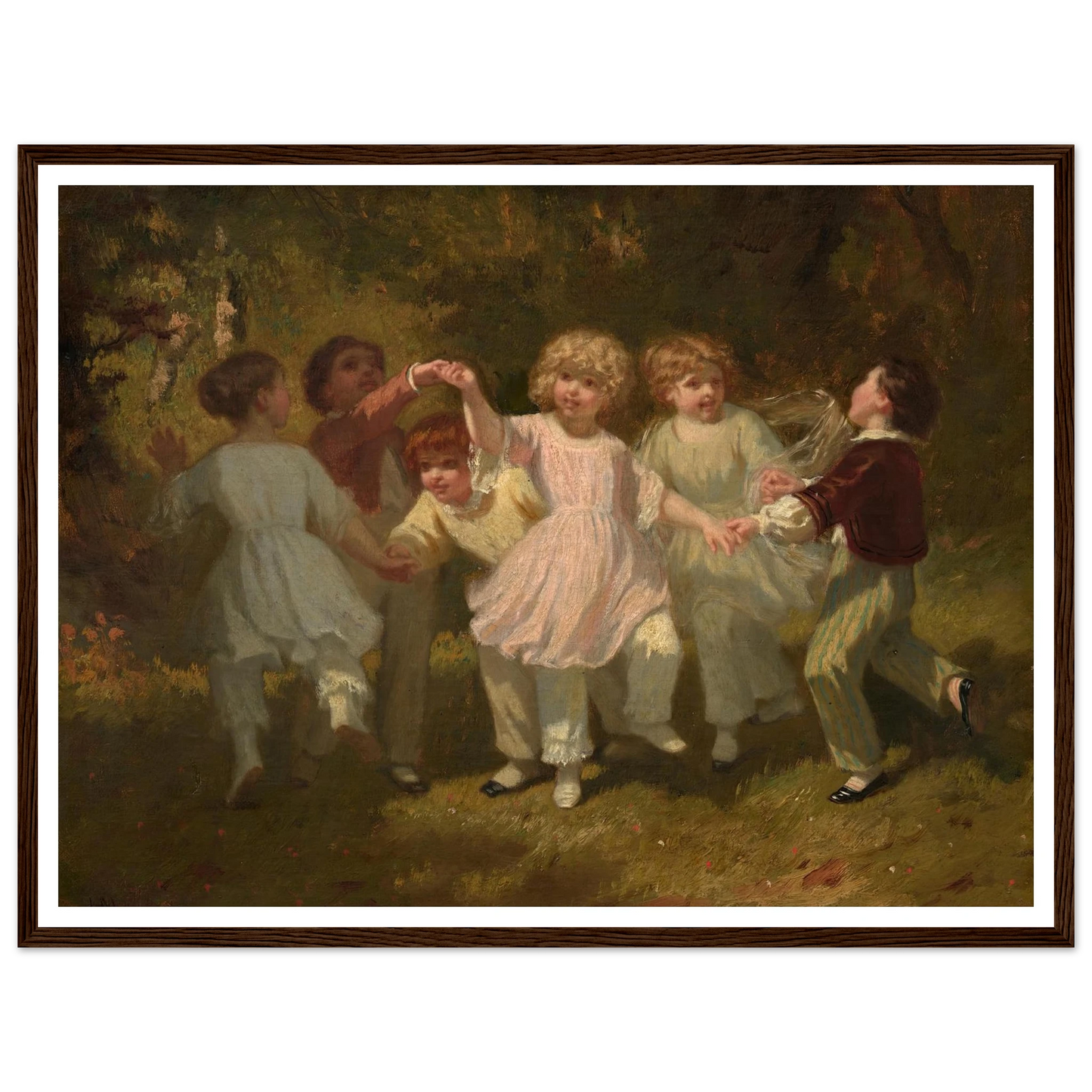 Children Playing in a Park (c. 1860) Art Print | Hugues Merle-Quipham Collections