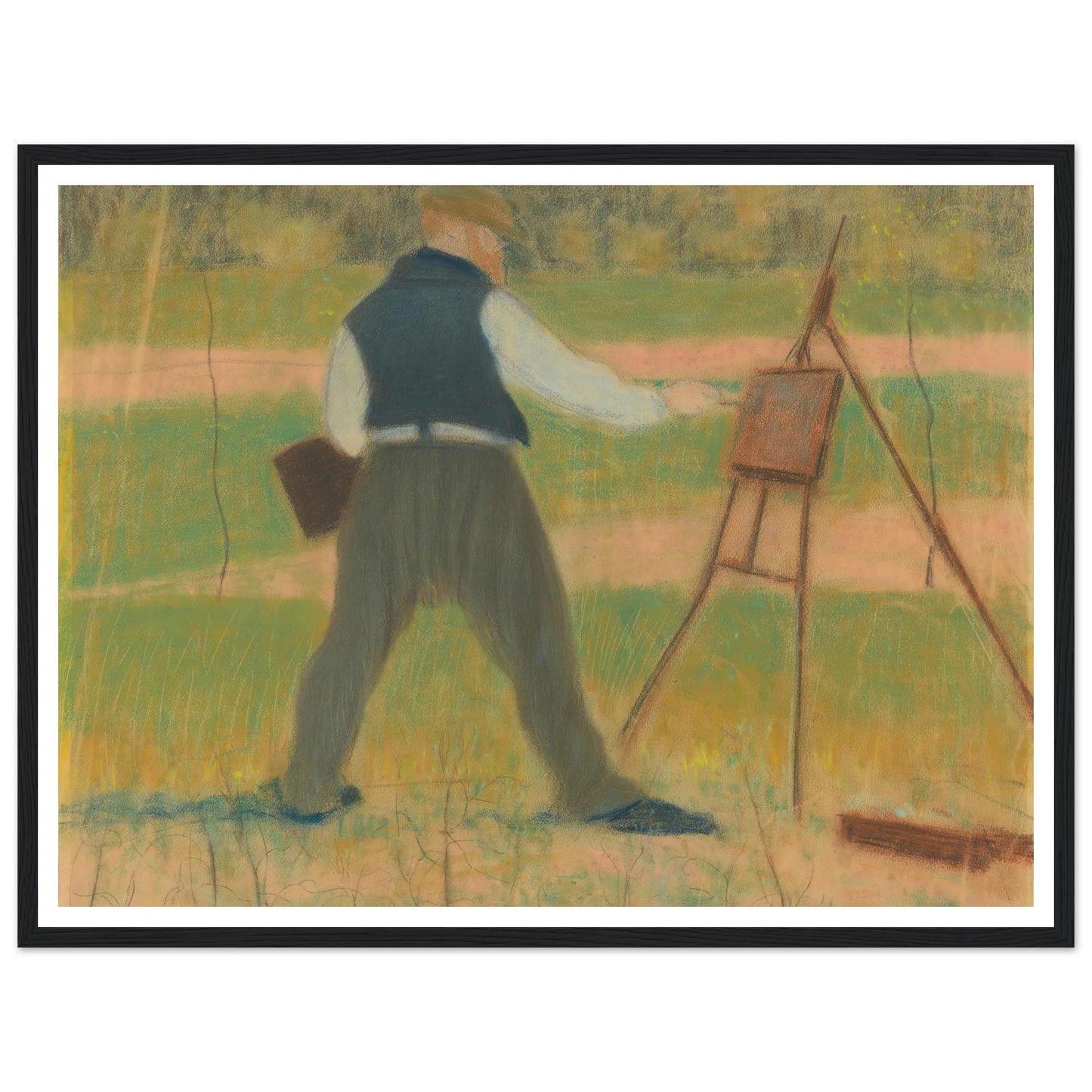 Permeke schilderend te Sint-Martens-Latem in april 1912 (1912) Art Print | Leon Spilliaert-Quipham Collections