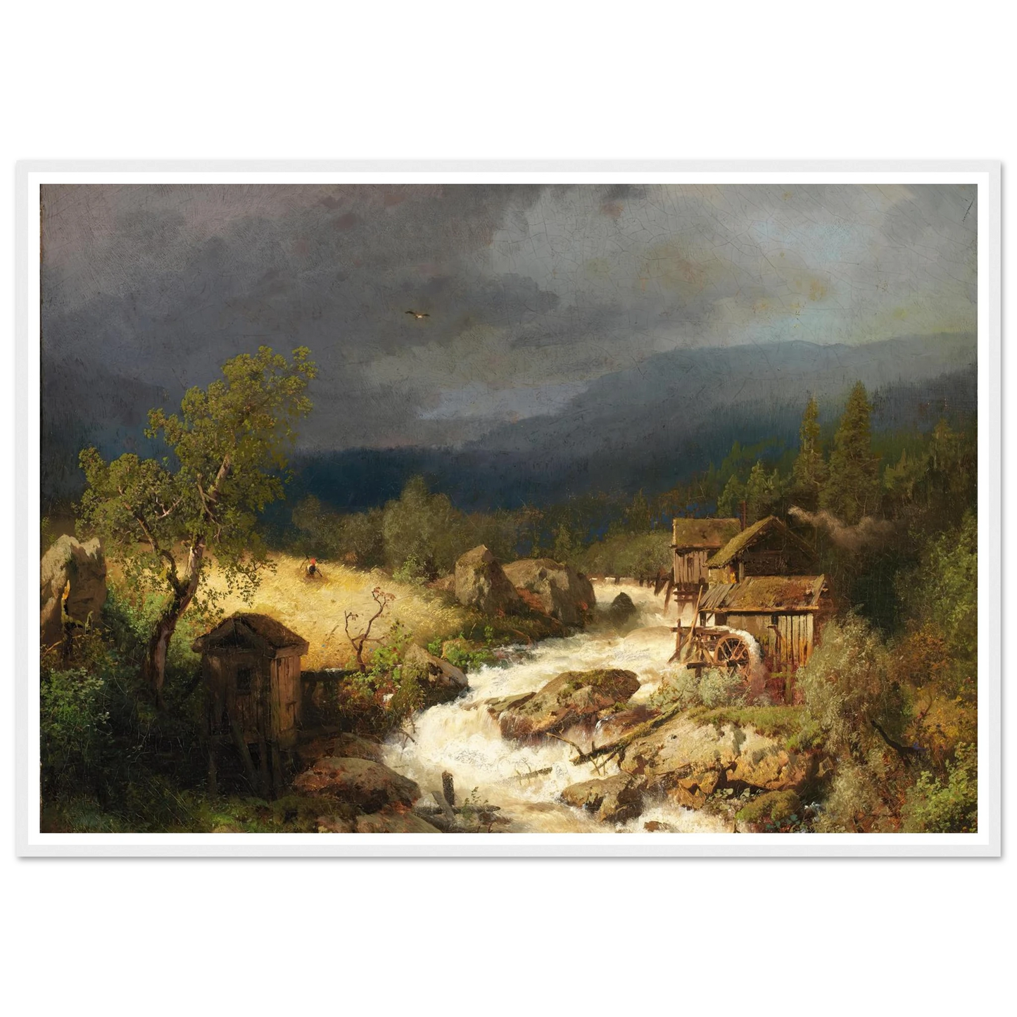 Mill on a Torrent (1871) Art Print | Hermann Ottomar Herzog-Quipham Collections