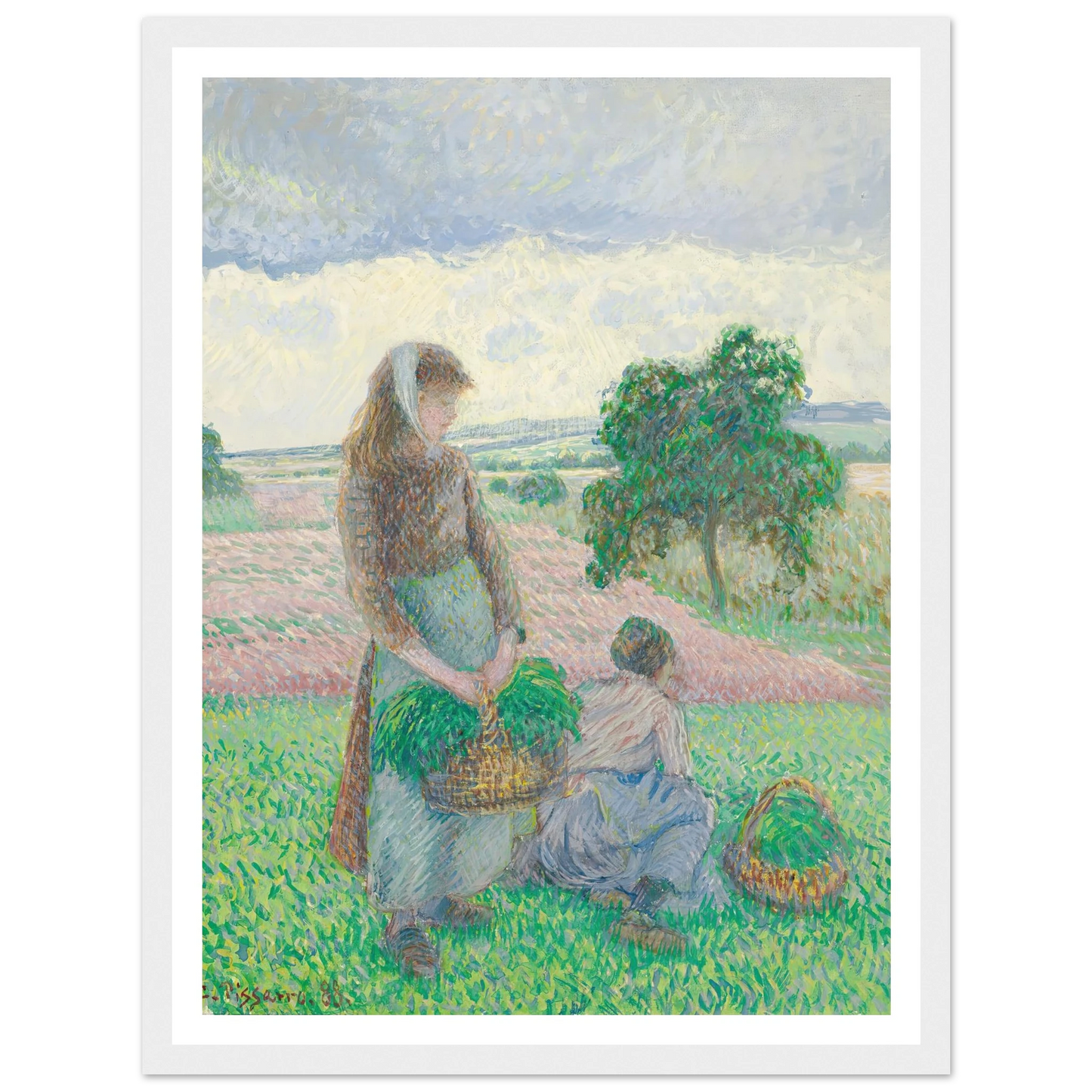 Paysannes portant un panier (1888) Art Print | Camille Pissarro-Quipham Collections
