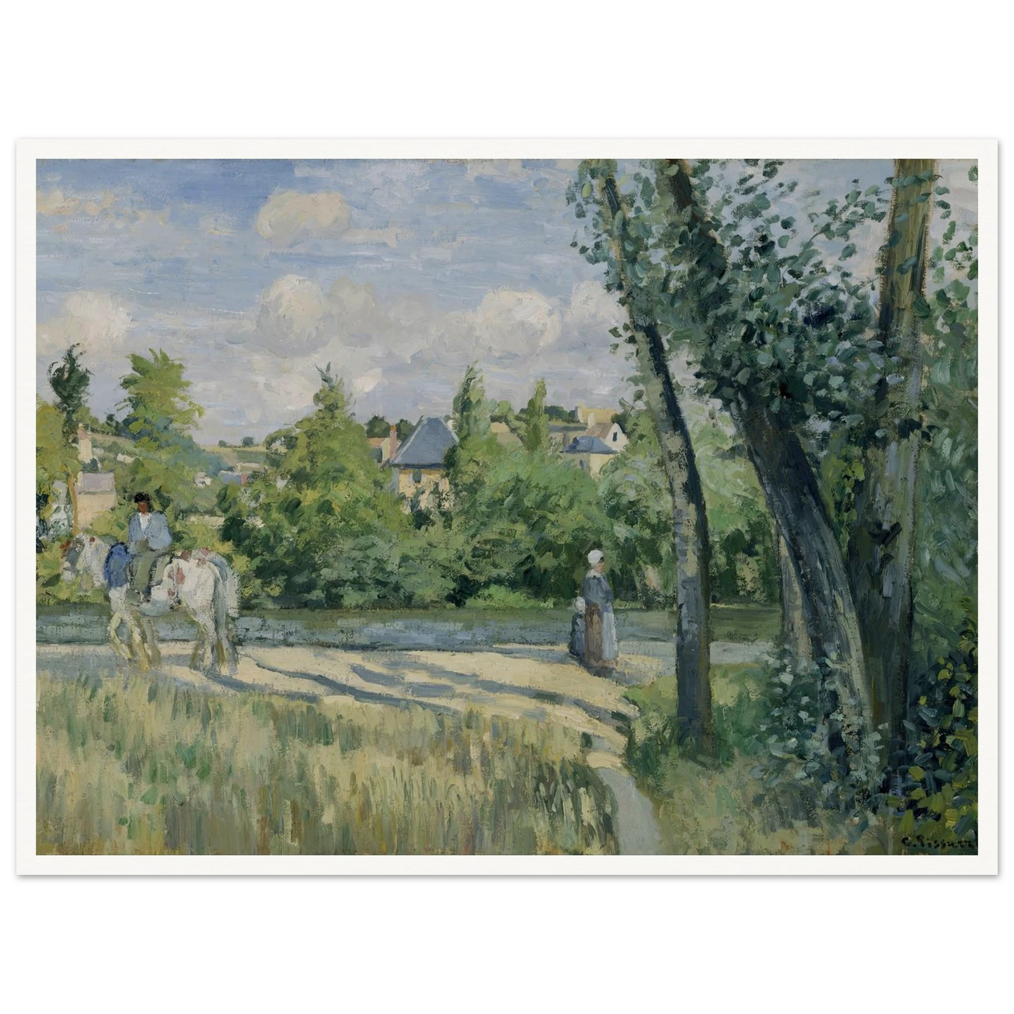Sunlight on the Road, Pontoise (1874) Art Print | Camille Pissarro-Quipham Collections