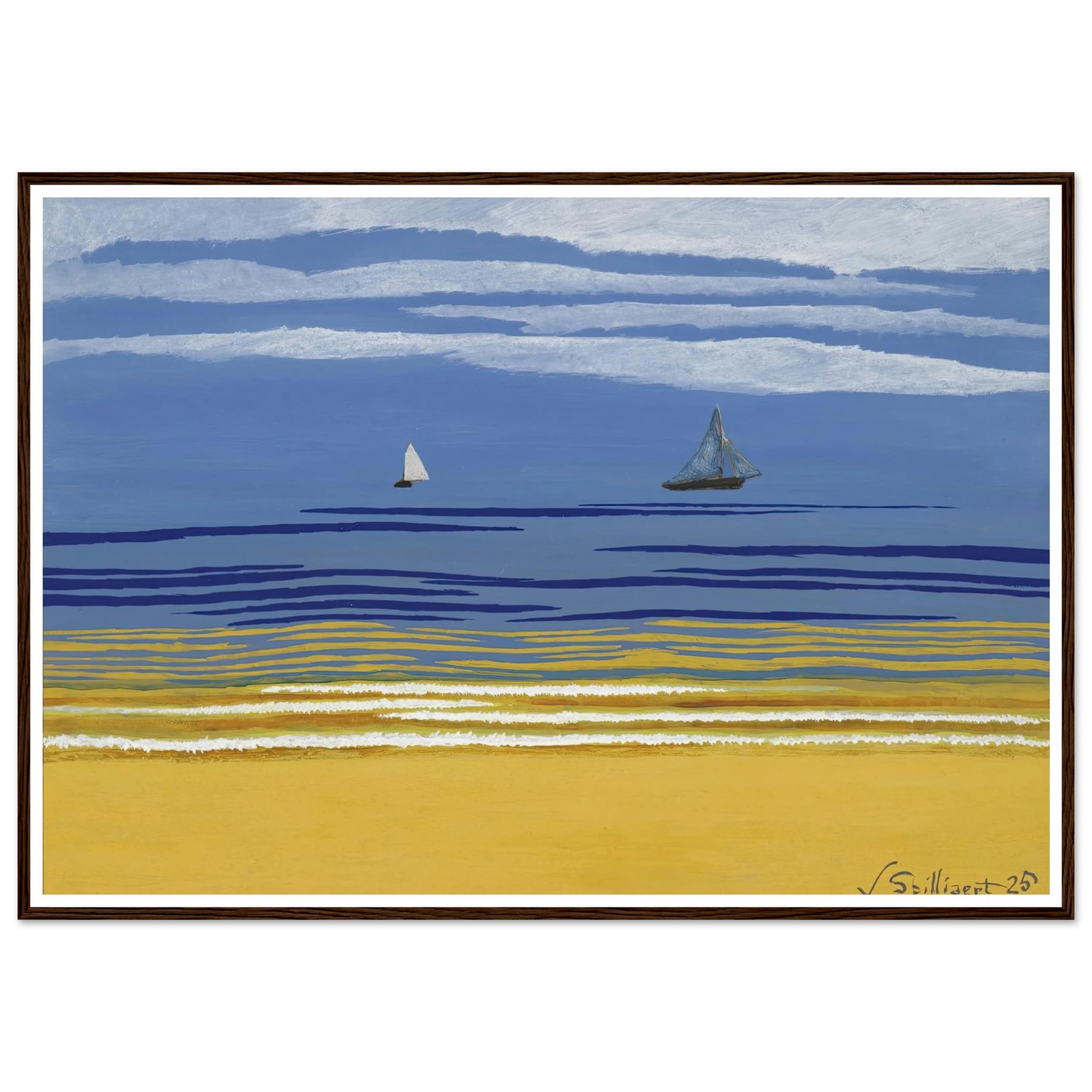 Marine avec bateaux à voiles (1925) Art Print | Leon Spilliaert-Quipham Collections