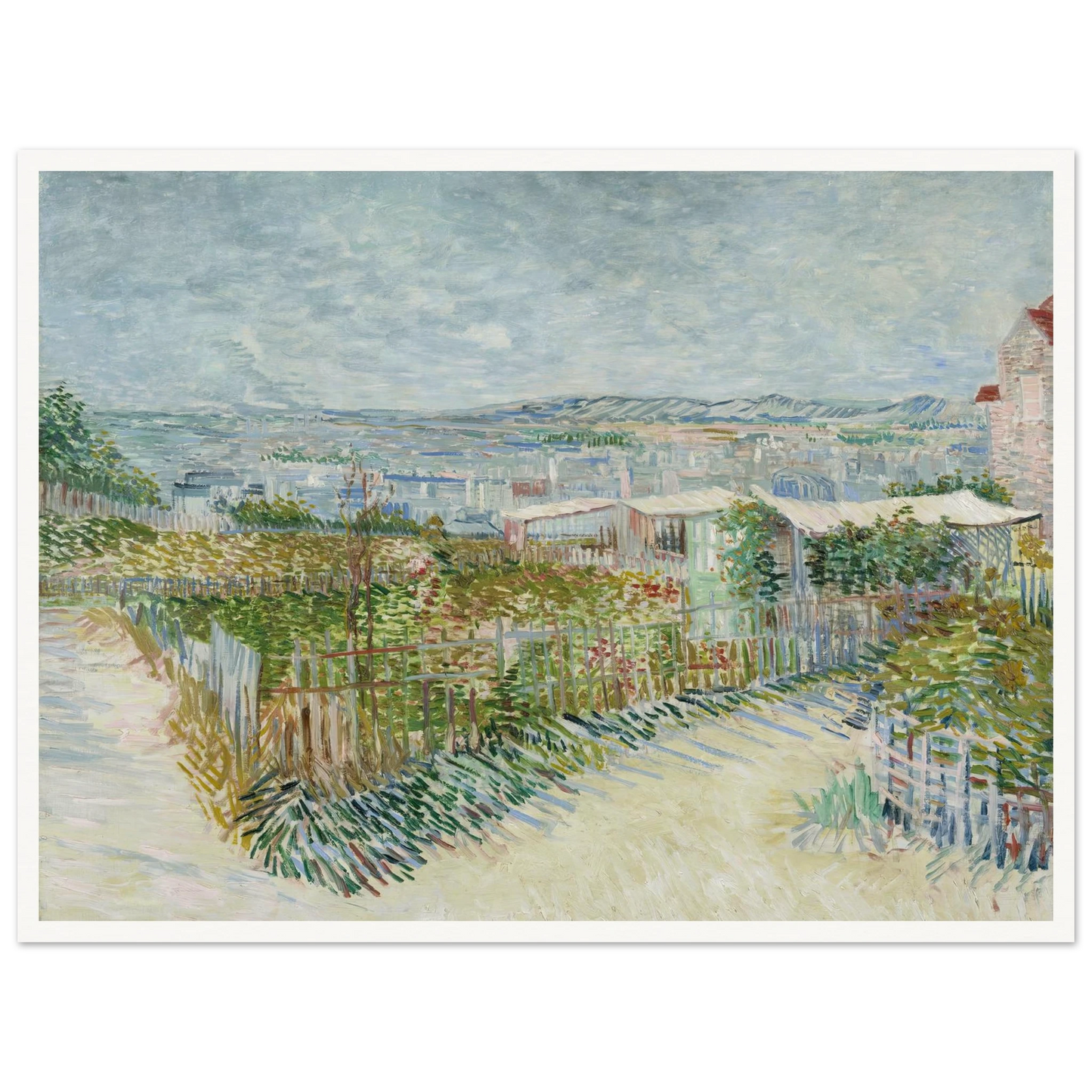 Montmartre; behind the Moulin de la Galette (1887) Art Print | Vincent van Gogh-Quipham Collections