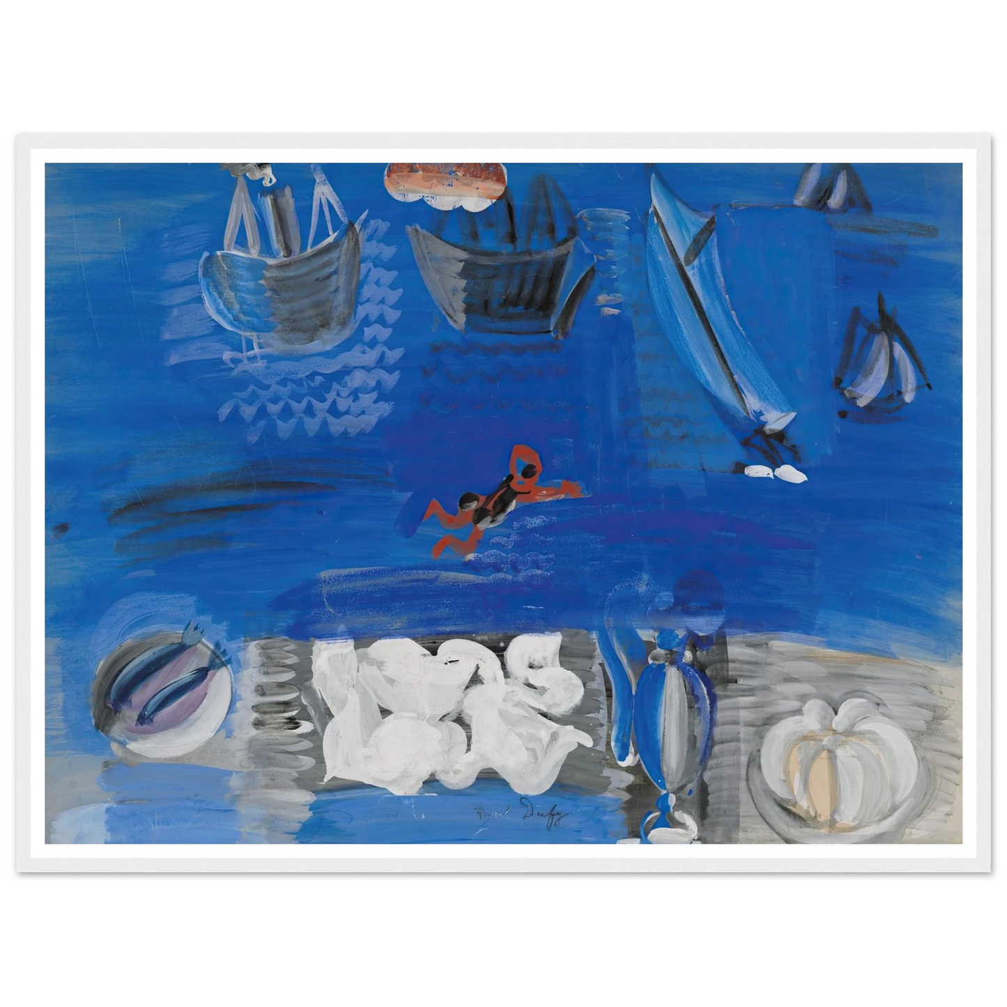 Nature morte et bateaux (circa 1923) Art Print | Raoul Dufy-Quipham Collections