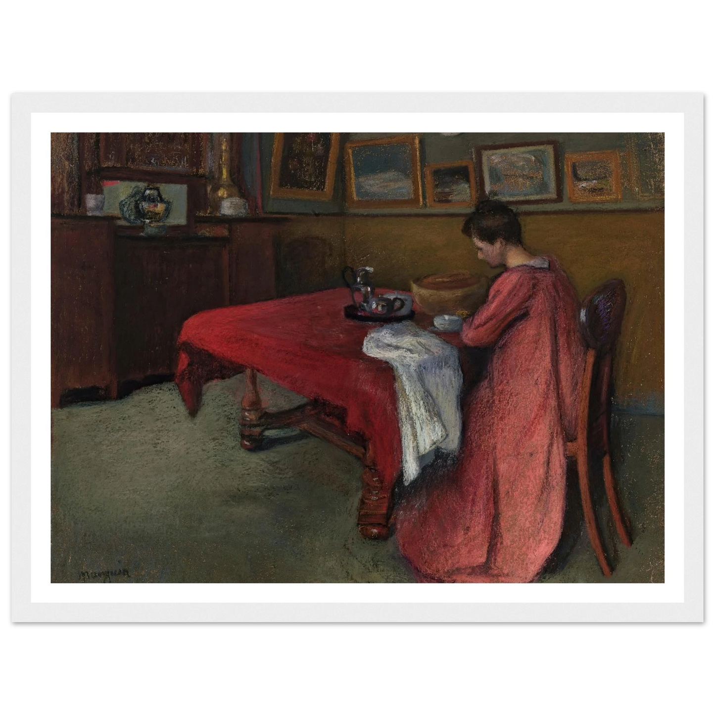 La robe de chambre rouge (1902) Art Print | Henri Manguin-Quipham Collections