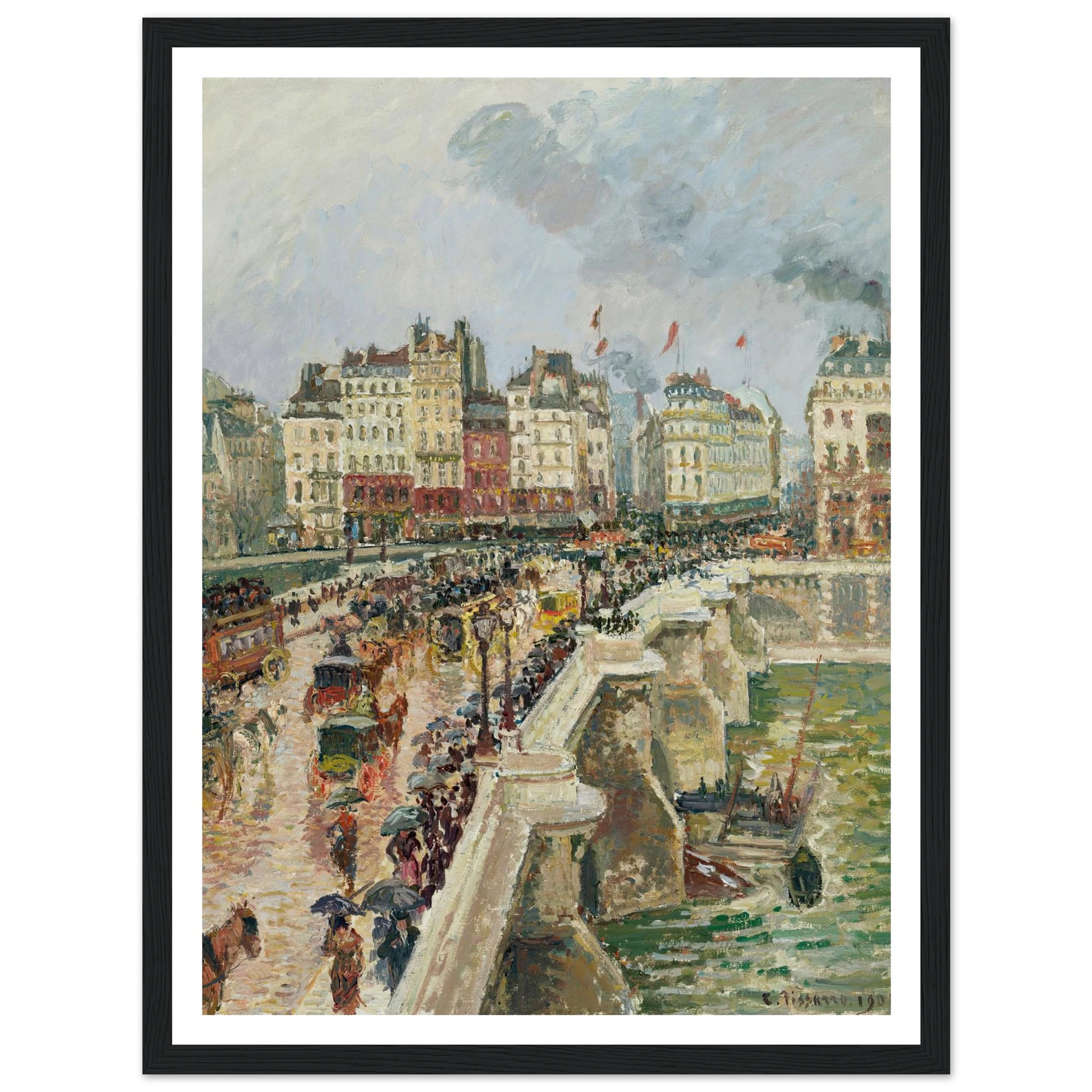 Le Pont-Neuf, après-midi de pluie (1901) Art Print | Camille Pissarro-Quipham Collections