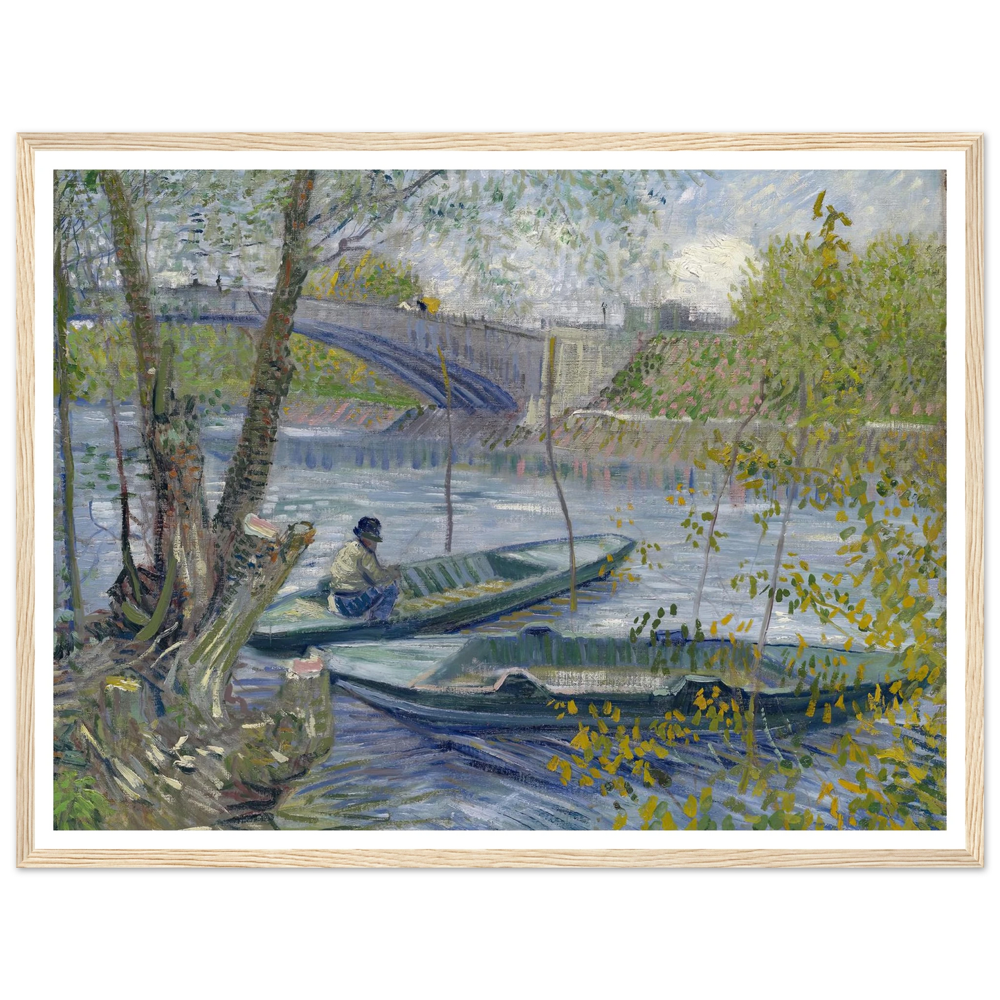 Fishing in Spring, the Pont de Clichy (Asnières) (1887) Art Print | Vincent van Gogh-Quipham Collections