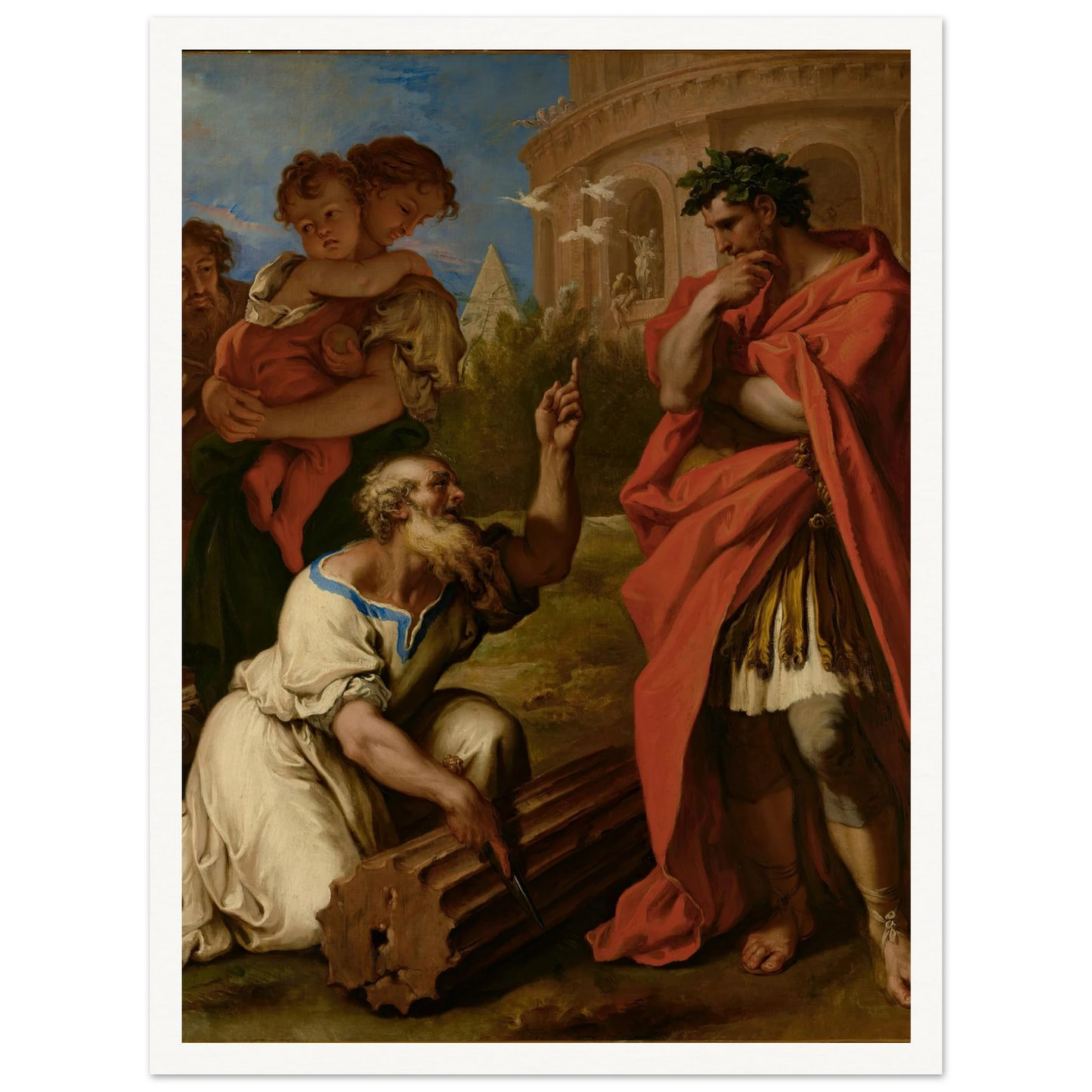 Tarquin the Elder Consulting Attus Navius (1690) Art Print | Sebastiano Ricci-Quipham Collections