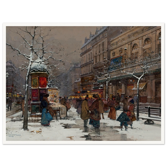 Paris, boulevard en hiver Art Print | Eugene Galien Laloue-Quipham Collections