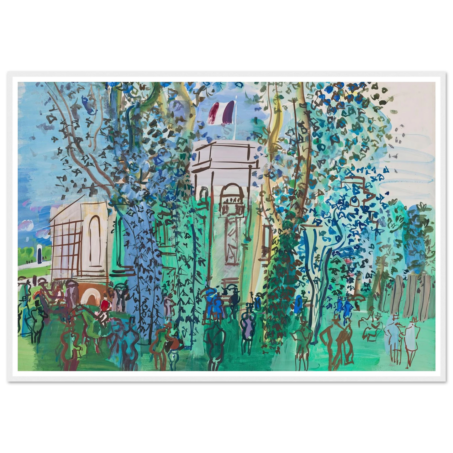 Le Pesage à Deauville (circa 1930) Art Print | Raoul Dufy-Quipham Collections