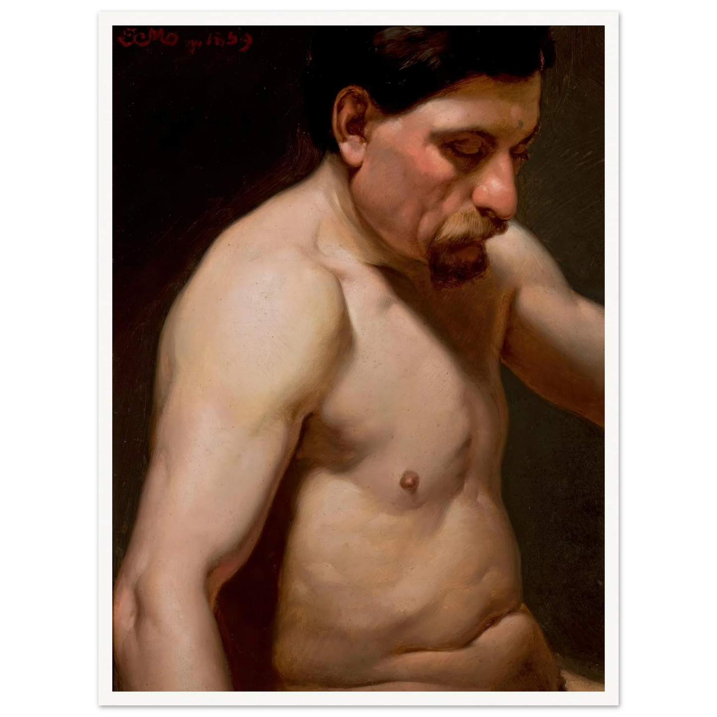 Male semi-nude (1859) Art Print | Jan Matejko-Quipham Collections