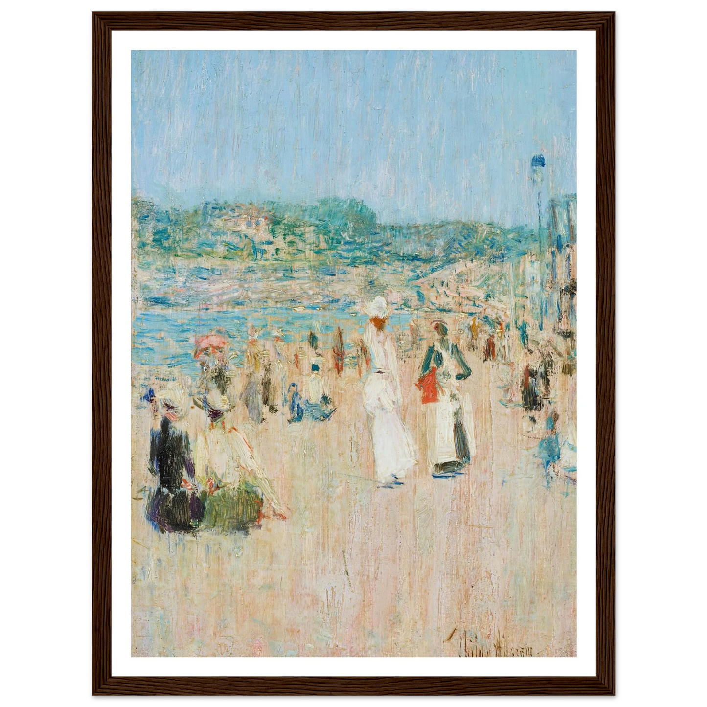 Beach at Newport (1901) Art Print | Childe Hassam - Framed Poster - 30x40 cm / 12x16″ - Black frame