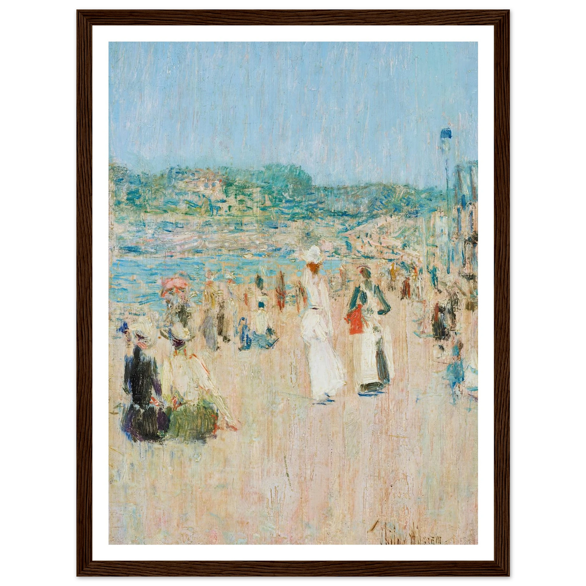 Beach at Newport (1901) Art Print | Childe Hassam - Framed Poster - 30x40 cm / 12x16″ - Black frame