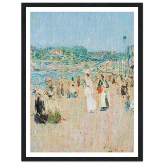 Beach at Newport (1901) Art Print | Childe Hassam - Framed Poster - 30x40 cm / 12x16″ - Black frame