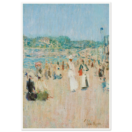 Beach at Newport (1901) Art Print | Childe Hassam - Framed Poster - 30x40 cm / 12x16″ - Black frame