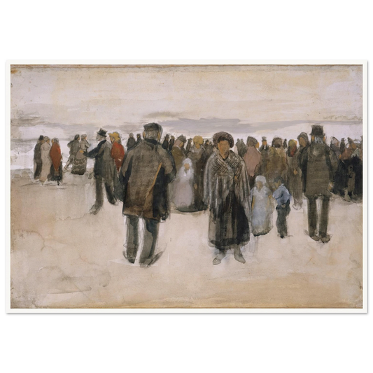 Beach at Scheveningen (1882) Art Print | Vincent van Gogh - Framed Poster - 30x40 cm / 12x16″ - Black frame