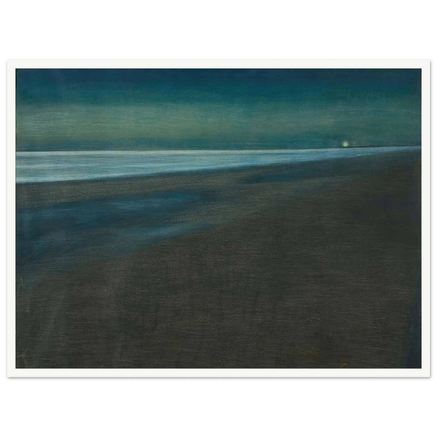 Beachview at night (1905) Art Print | Leon Spilliaert - Framed Poster - 30x40 cm / 12x16″ - Black frame