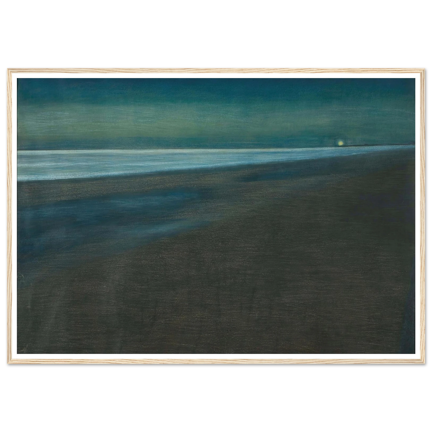 Beachview at night (1905) Art Print | Leon Spilliaert - Framed Poster - 30x40 cm / 12x16″ - Black frame