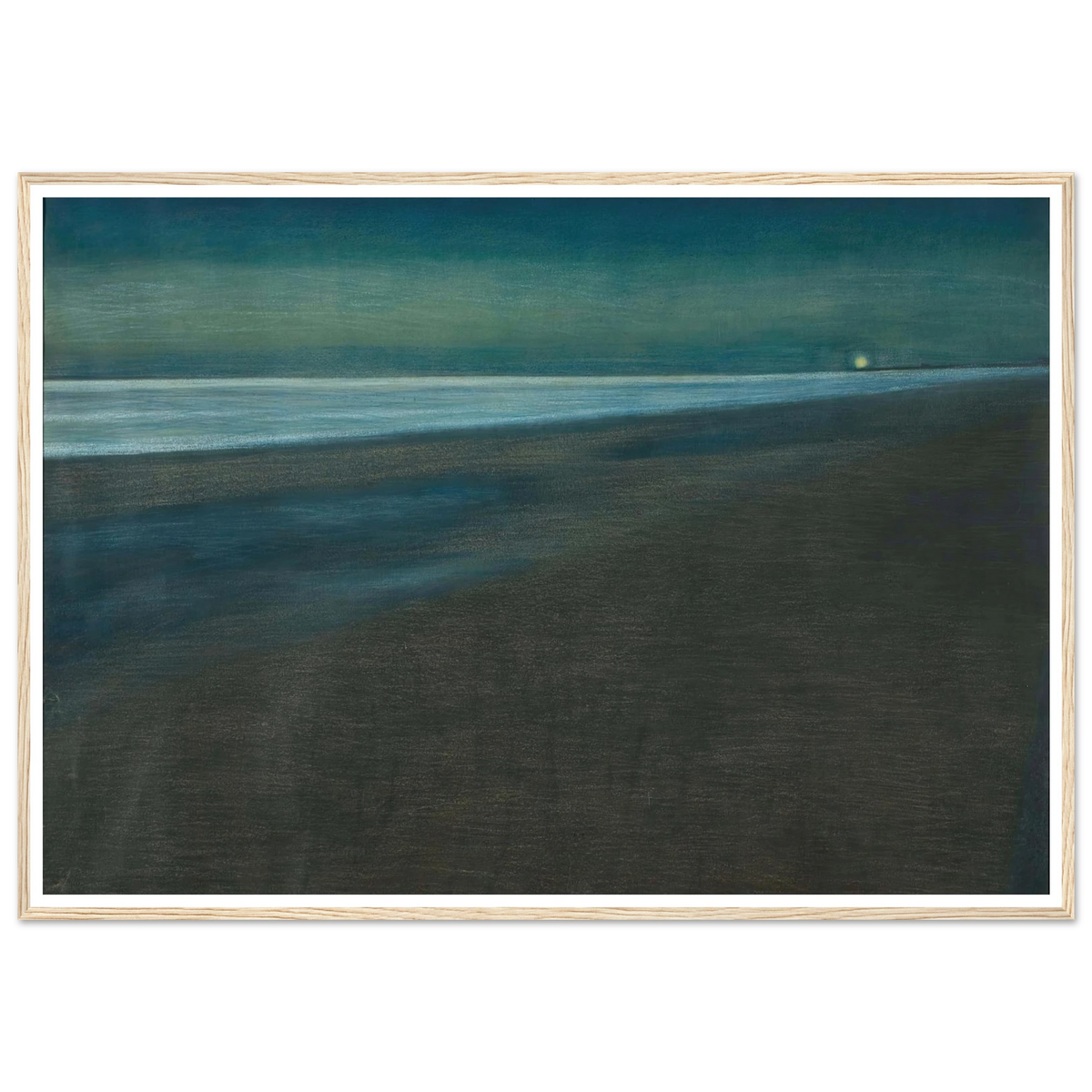 Beachview at night (1905) Art Print | Leon Spilliaert - Framed Poster - 30x40 cm / 12x16″ - Black frame