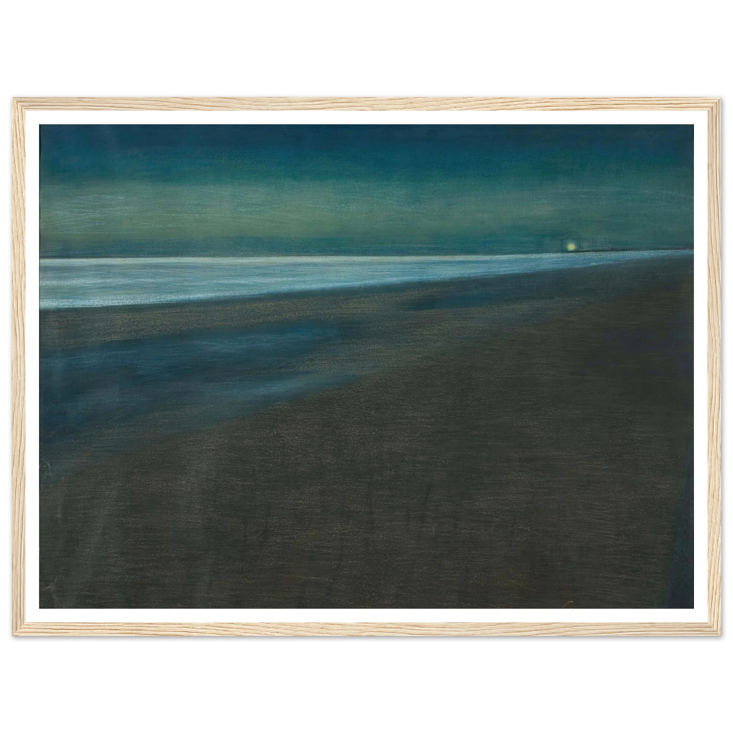 Beachview at night (1905) Art Print | Leon Spilliaert - Framed Poster - 30x40 cm / 12x16″ - Black frame