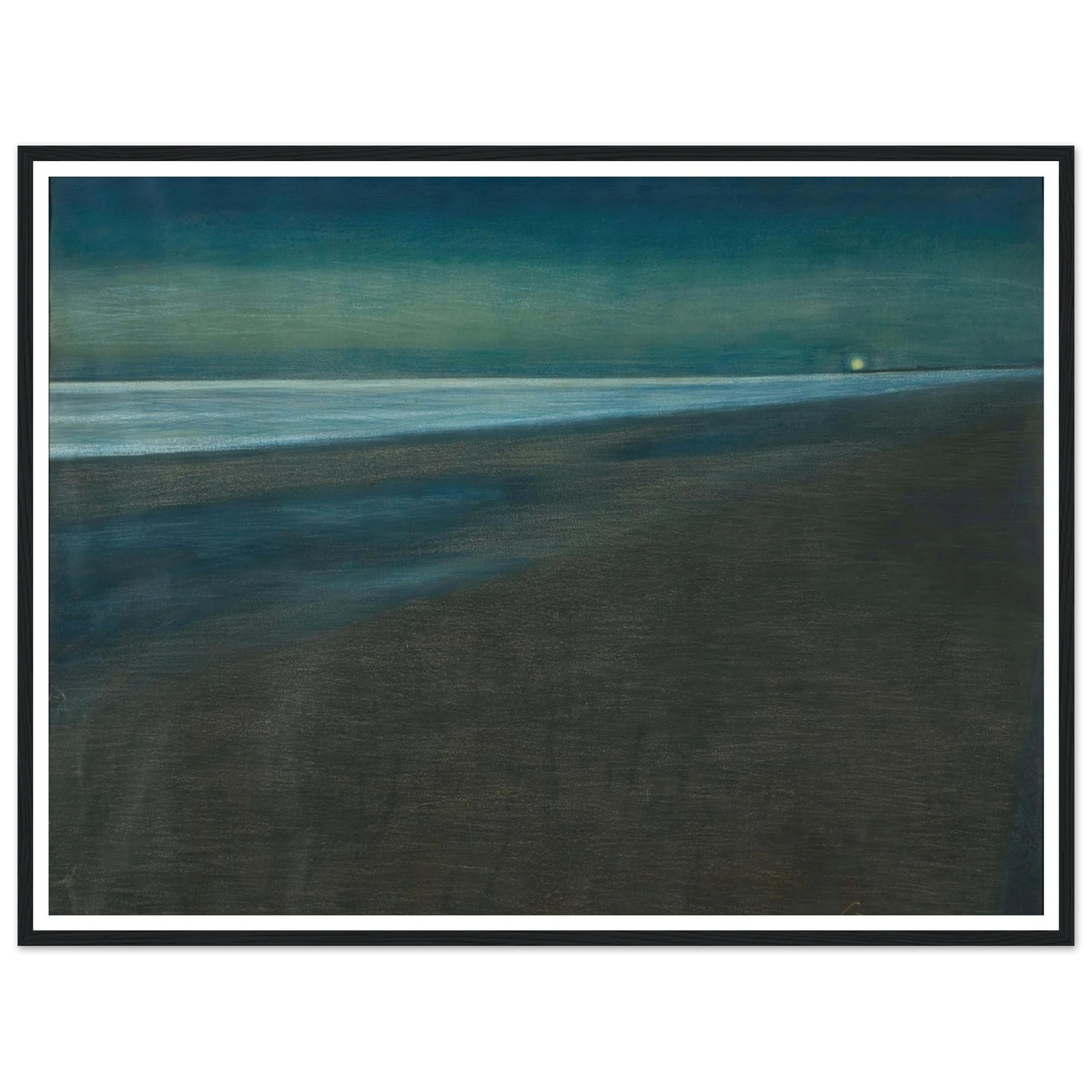 Beachview at night (1905) Art Print | Leon Spilliaert - Framed Poster - 30x40 cm / 12x16″ - Black frame