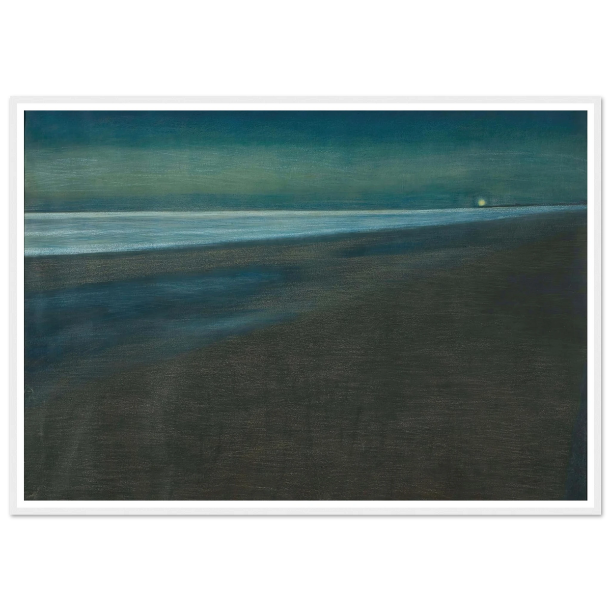 Beachview at night (1905) Art Print | Leon Spilliaert - Framed Poster - 30x40 cm / 12x16″ - Black frame