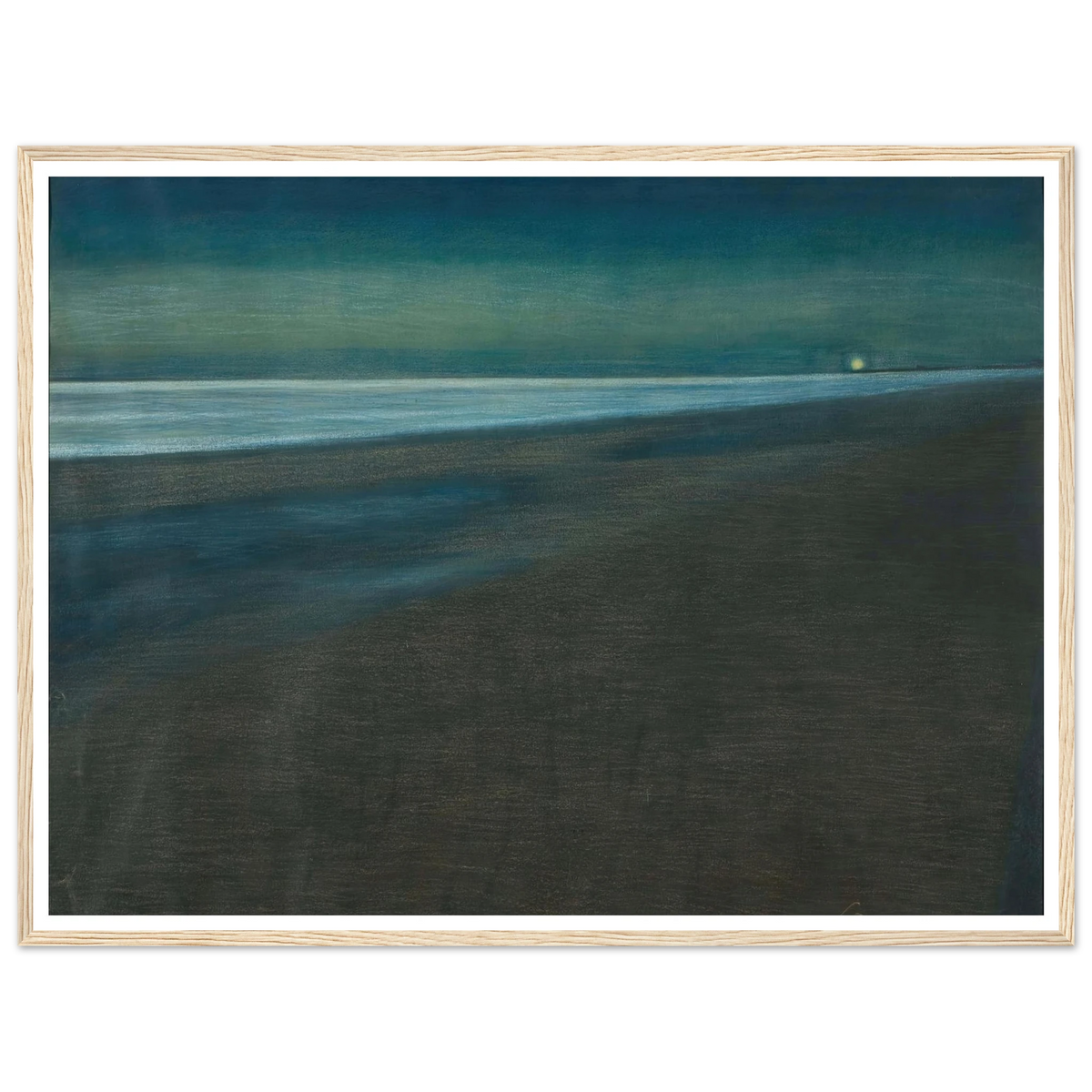 Beachview at night (1905) Art Print | Leon Spilliaert - Framed Poster - 30x40 cm / 12x16″ - Black frame