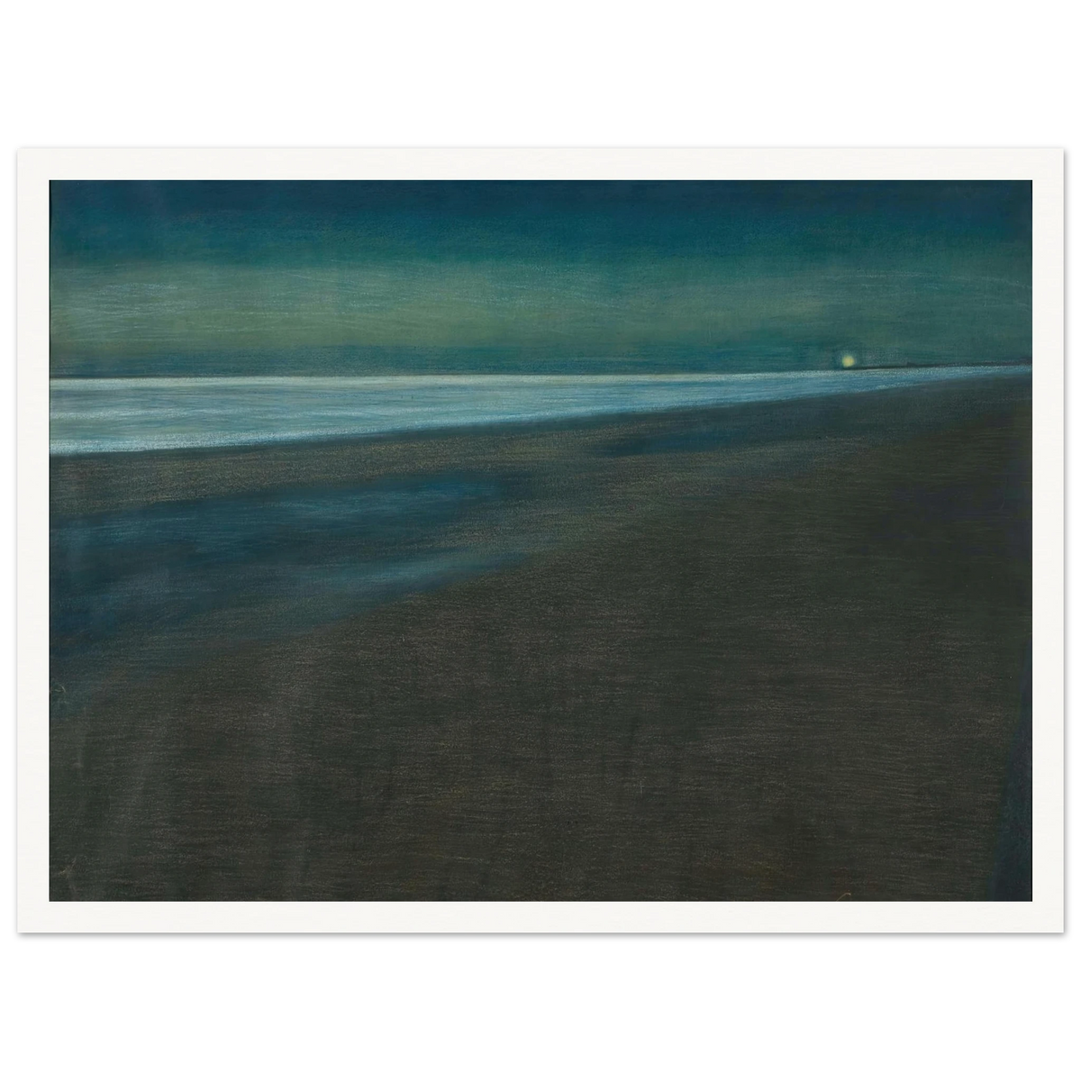 Beachview at night (1905) Art Print | Leon Spilliaert - Framed Poster - 30x40 cm / 12x16″ - Black frame