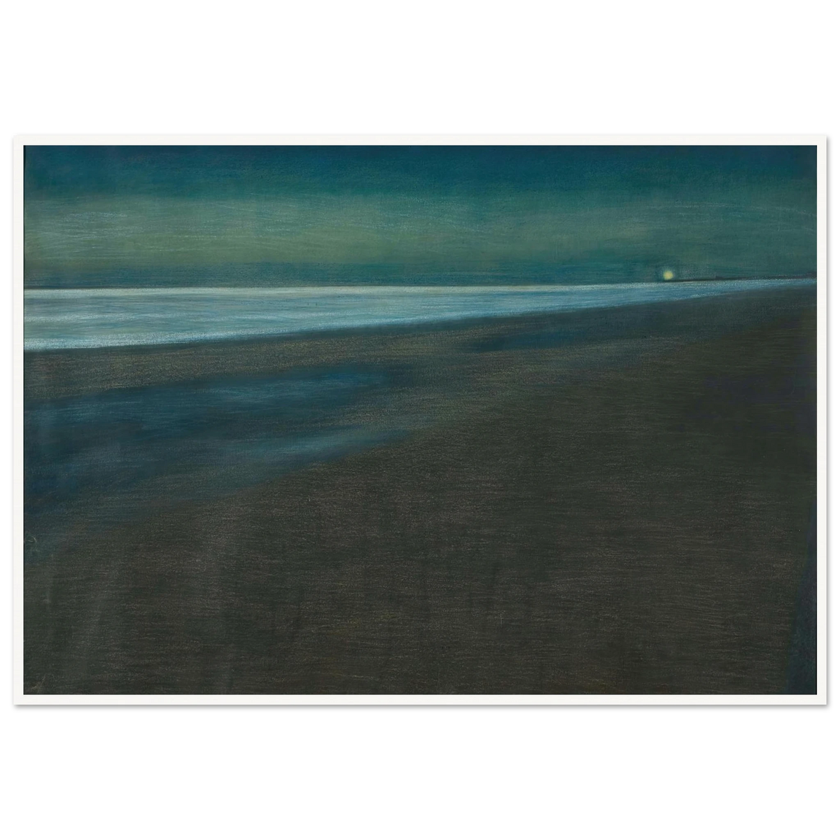 Beachview at night (1905) Art Print | Leon Spilliaert - Framed Poster - 30x40 cm / 12x16″ - Black frame