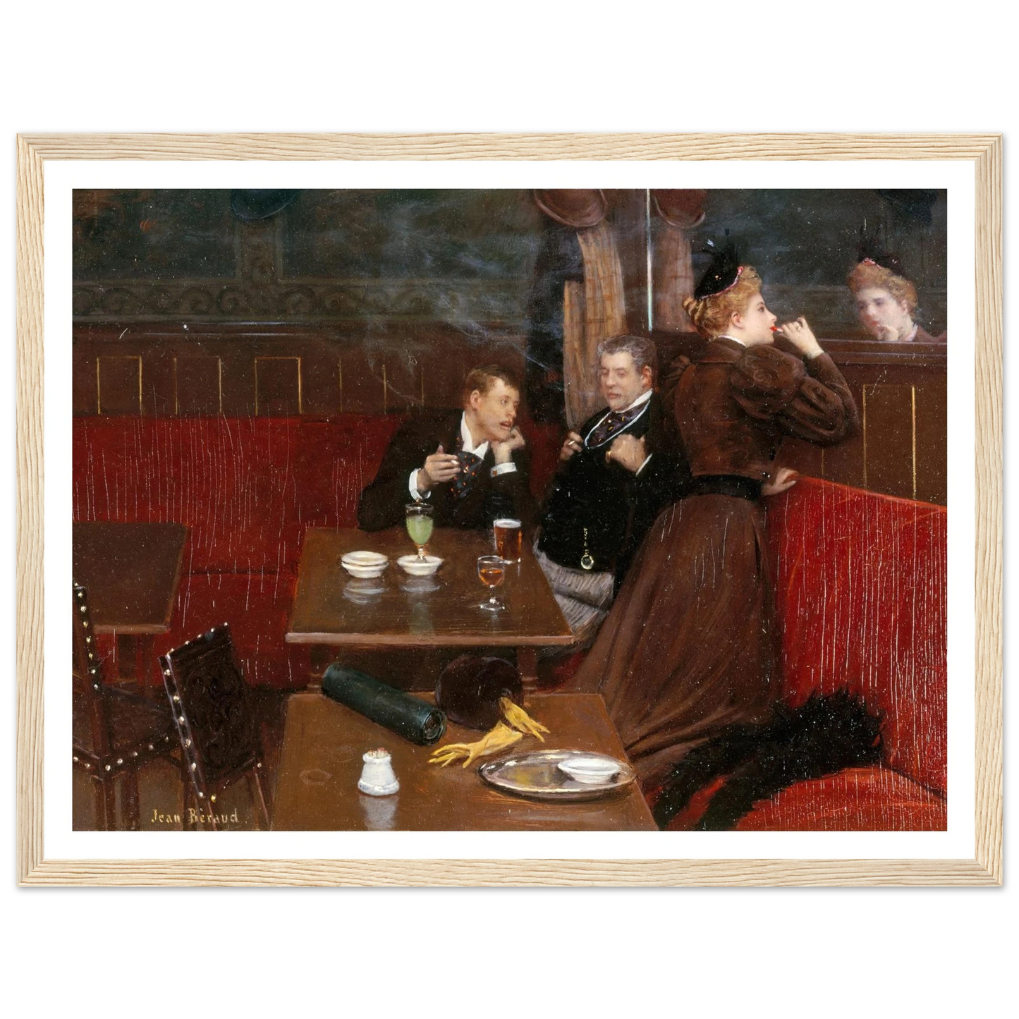 Trois personnages dans un café (1890) Art Print | Jean Beraud-Quipham Collections