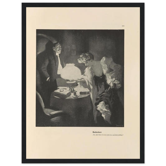 Bedenken (1908) Art Print | Ferdinand Freiherr von Reznicek - Framed Poster - 30x40 cm / 12x16″ - Black frame
