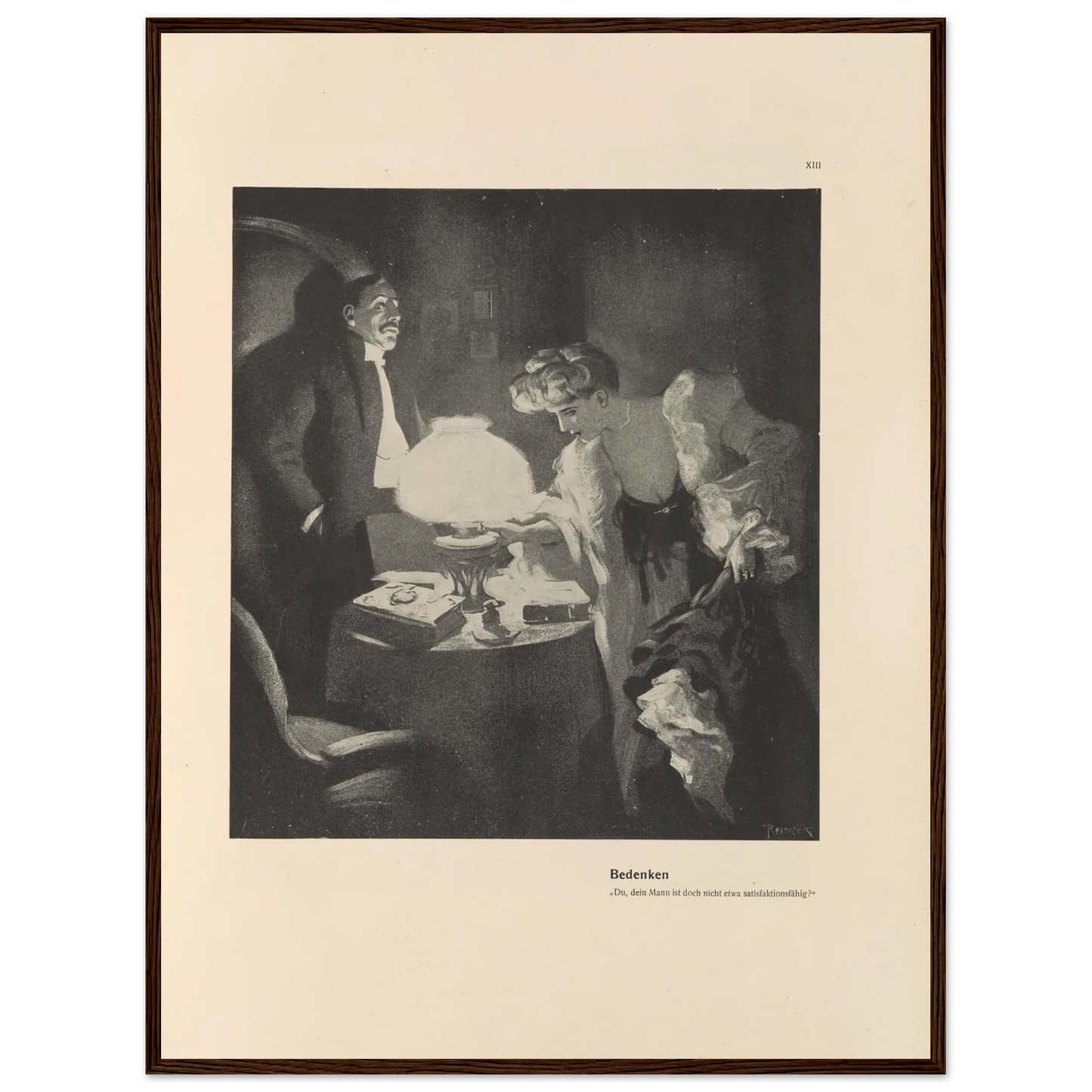 Bedenken (1908) Art Print | Ferdinand Freiherr von Reznicek - Framed Poster - 30x40 cm / 12x16″ - Black frame