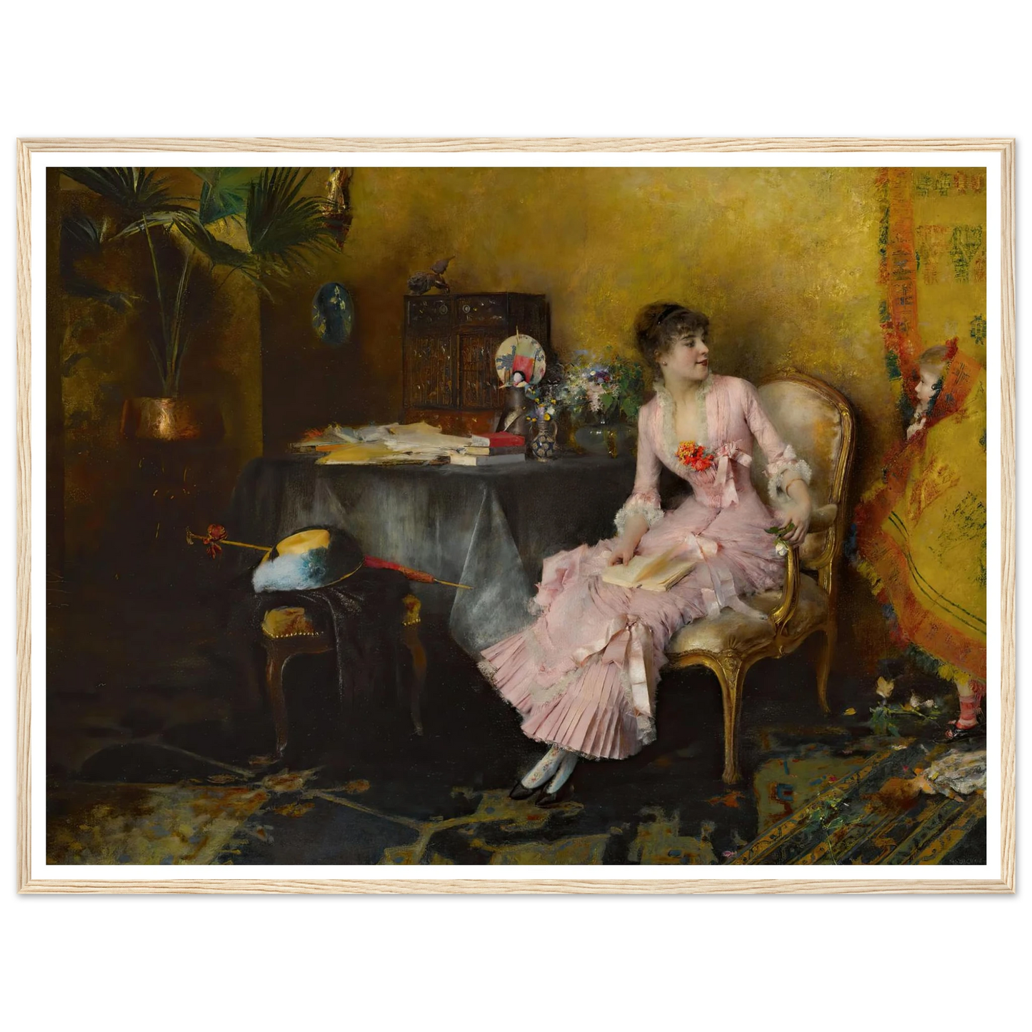 Jeune Femme En Rose Avec Son Enfant (1882) Art Print | Pascal Adolphe Jean Dagnan Bouveret-Quipham Collections