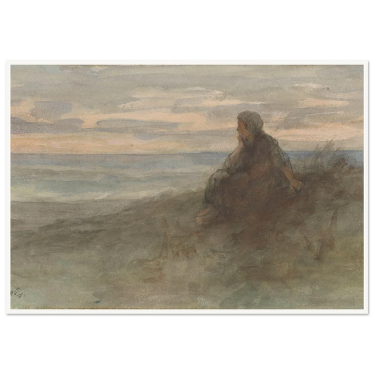 Zittende vrouw op een duin bij zee (c. 1834 - c. 1911) Art Print | Jozef Israels-Quipham Collections