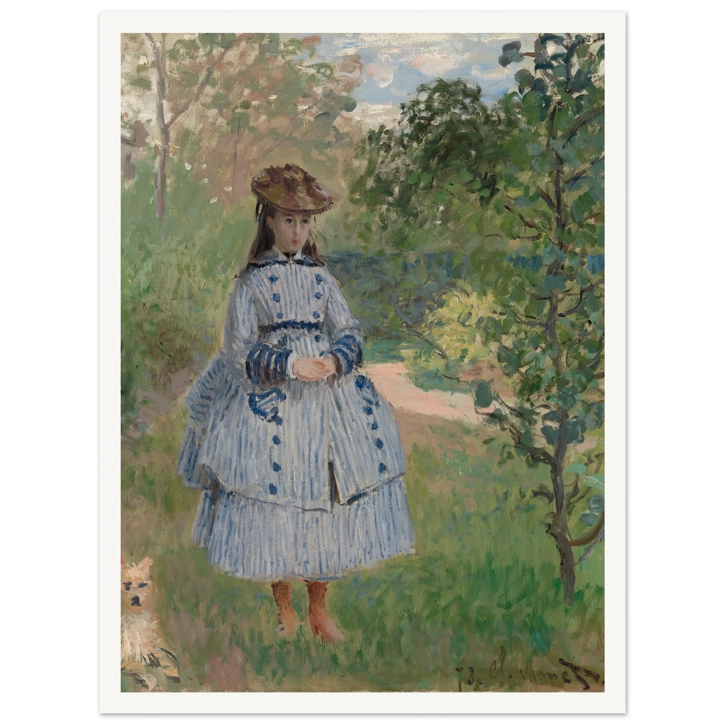 Girl with Dog (1873) Art Print | Claude Monet-Quipham Collections