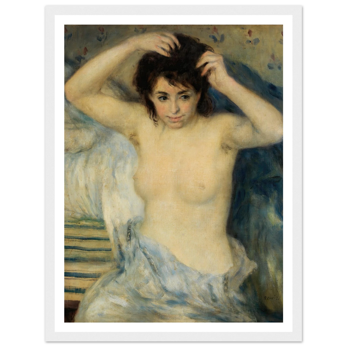 Before the Bath (Avant le bain) (c. 1875) Art Print | Pierre Auguste Renoir - Framed Poster - 30x40 cm / 12x16″ - Black frame