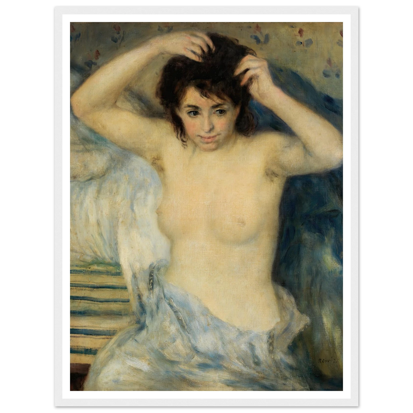 Before the Bath (Avant le bain) (c. 1875) Art Print | Pierre Auguste Renoir - Framed Poster - 30x40 cm / 12x16″ - Black frame