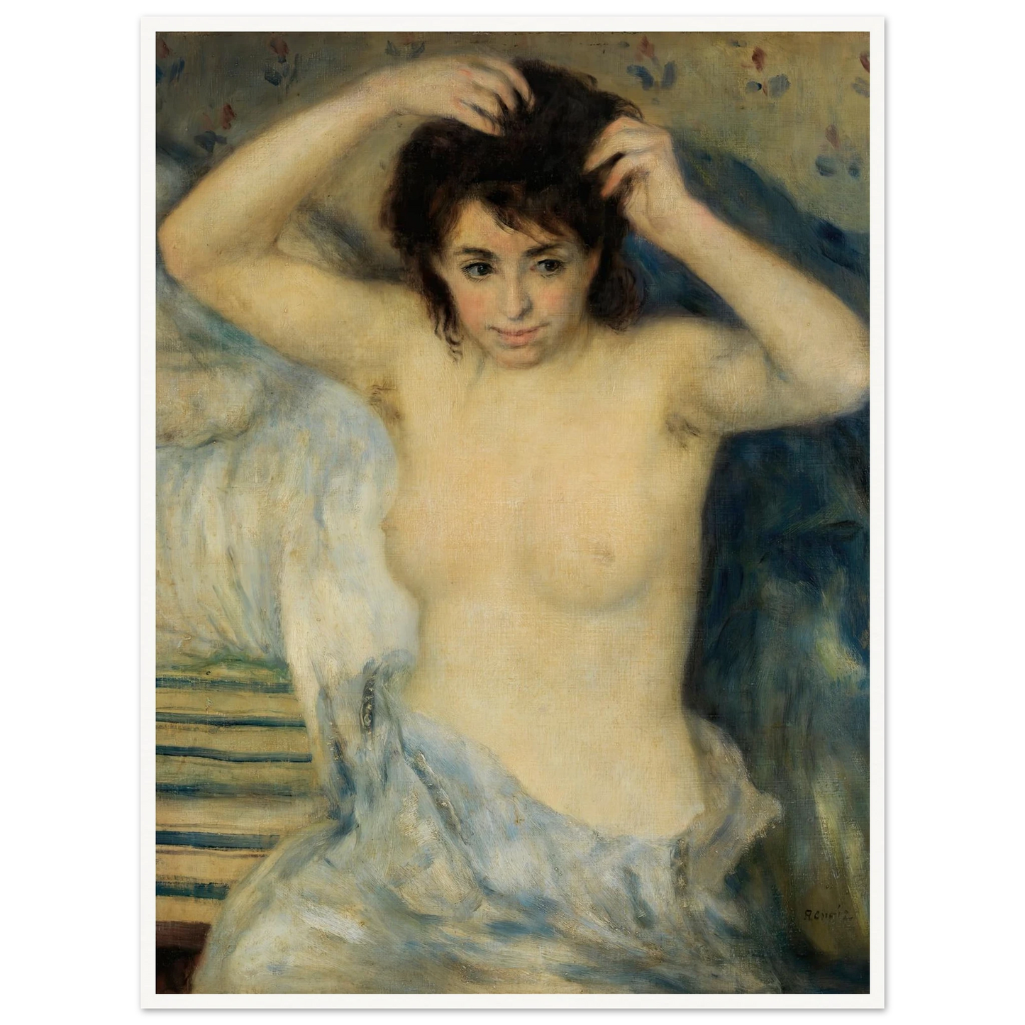 Before the Bath (Avant le bain) (c. 1875) Art Print | Pierre Auguste Renoir - Framed Poster - 30x40 cm / 12x16″ - Black frame