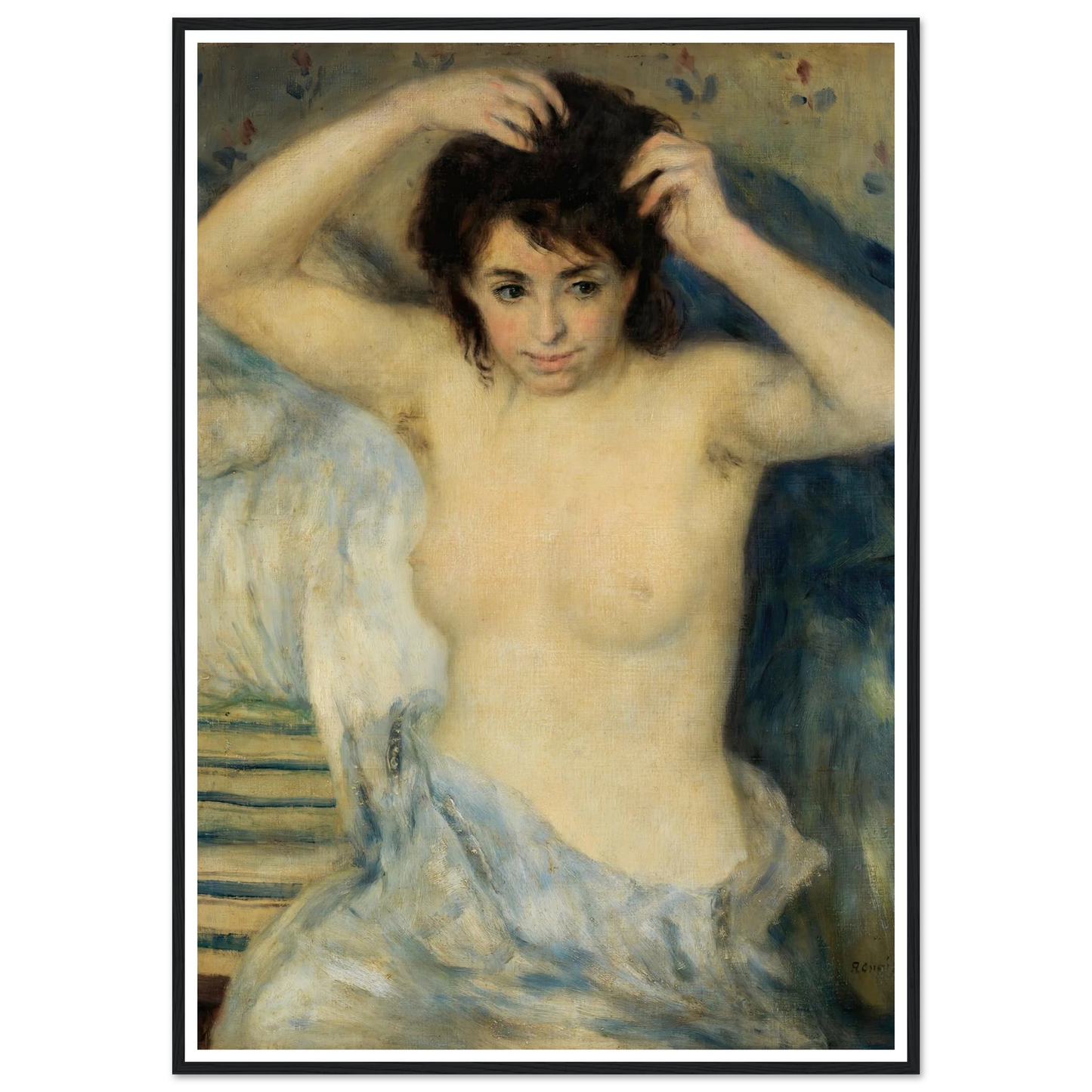 Before the Bath (Avant le bain) (c. 1875) Art Print | Pierre Auguste Renoir - Framed Poster - 30x40 cm / 12x16″ - Black frame