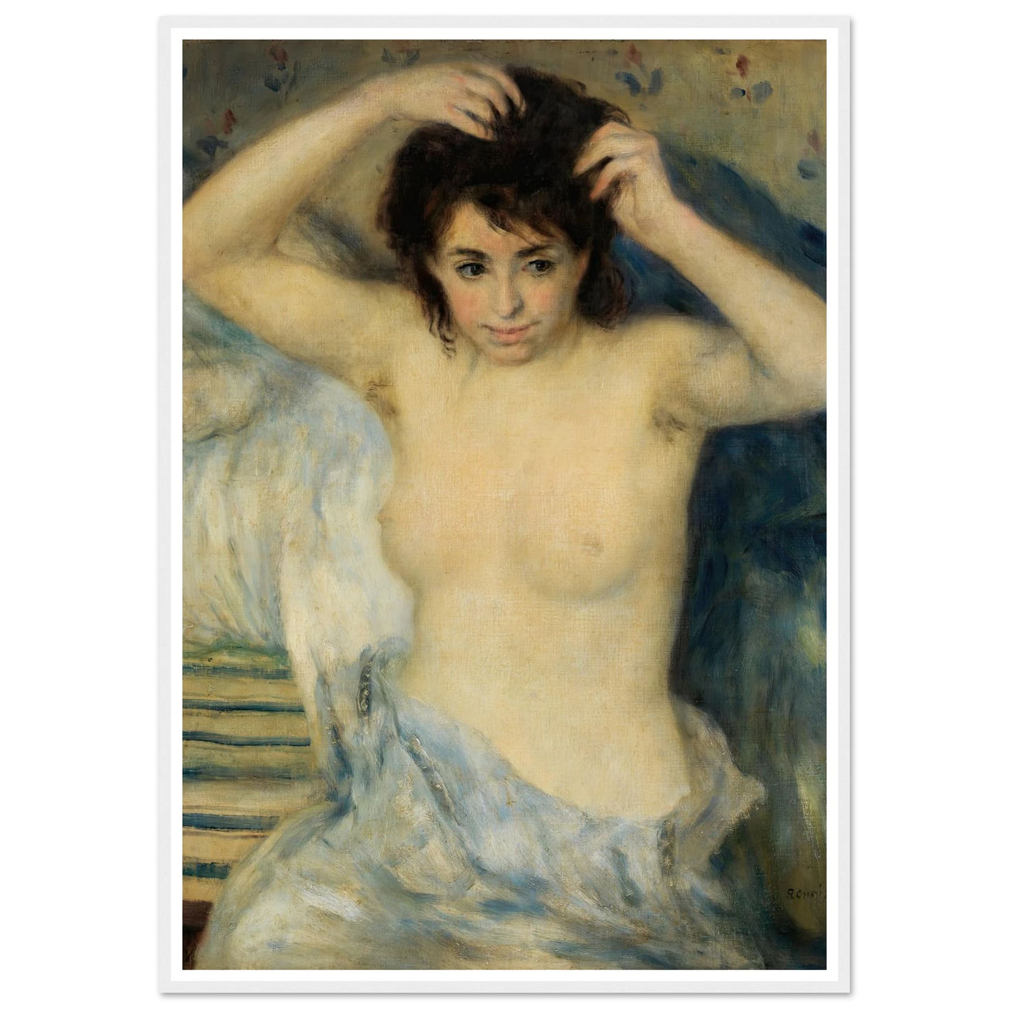 Before the Bath (Avant le bain) (c. 1875) Art Print | Pierre Auguste Renoir - Framed Poster - 30x40 cm / 12x16″ - Black frame
