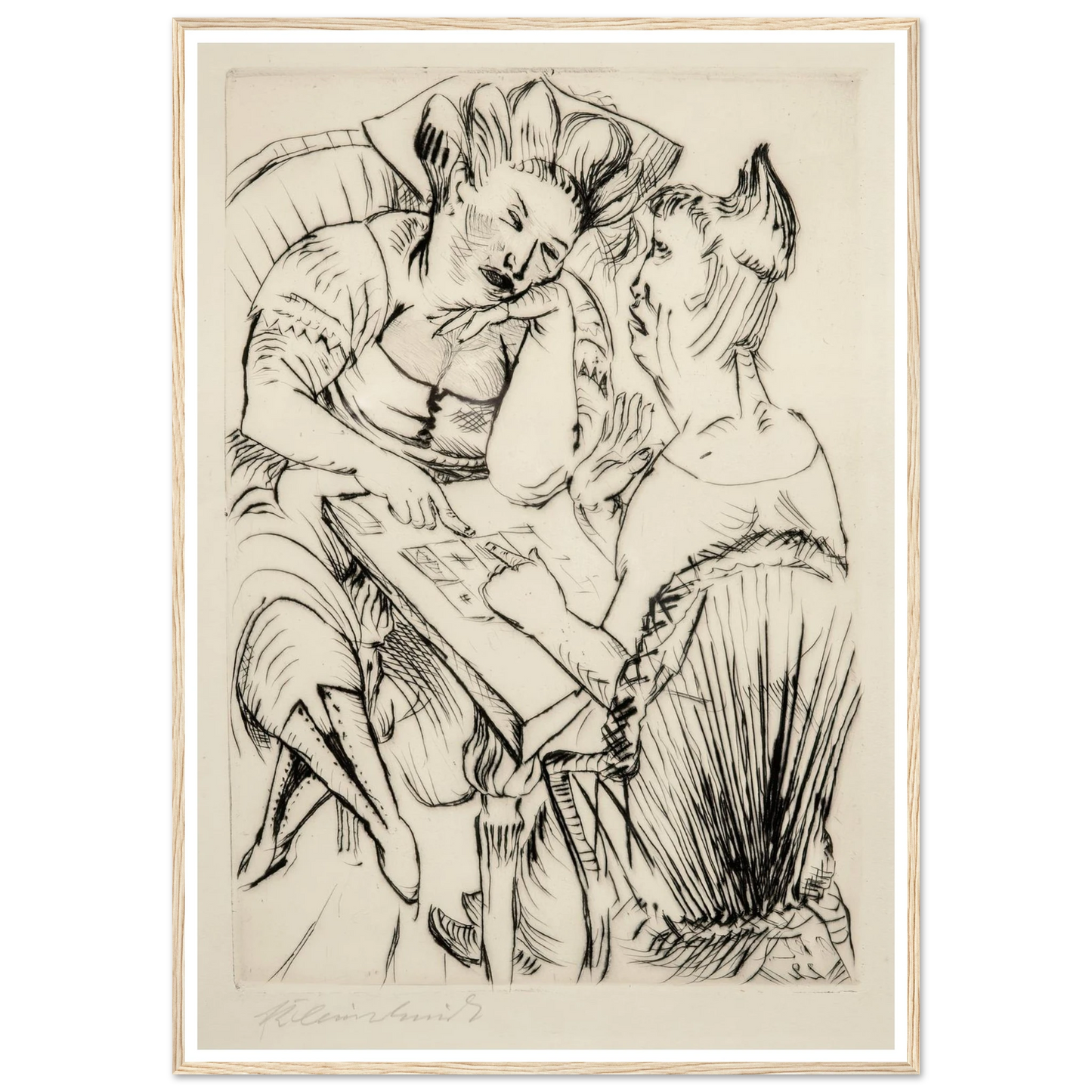 Bei der Kartenlegerin (1922) Art Print | Paul Kleinschmidt - Framed Poster - 30x40 cm / 12x16″ - Black frame