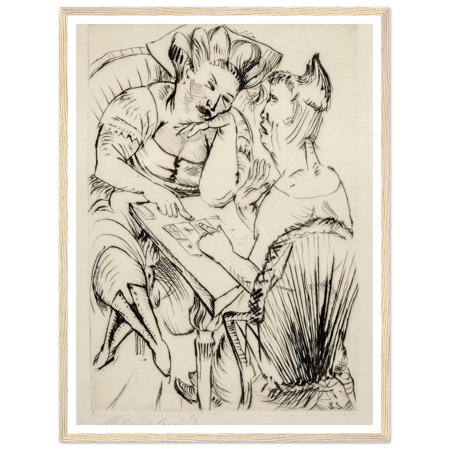 Bei der Kartenlegerin (1922) Art Print | Paul Kleinschmidt - Framed Poster - 30x40 cm / 12x16″ - Black frame