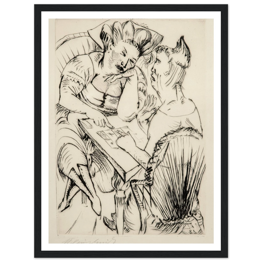 Bei der Kartenlegerin (1922) Art Print | Paul Kleinschmidt - Framed Poster - 30x40 cm / 12x16″ - Black frame