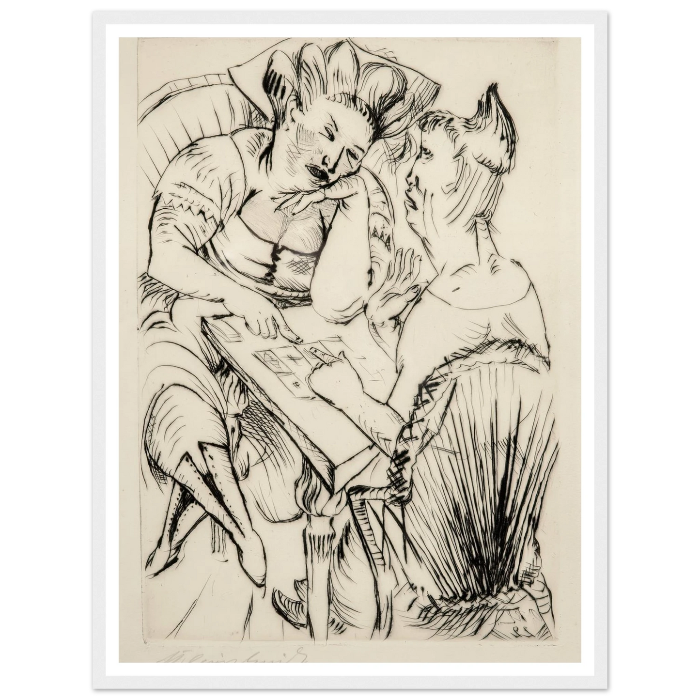 Bei der Kartenlegerin (1922) Art Print | Paul Kleinschmidt - Framed Poster - 30x40 cm / 12x16″ - Black frame