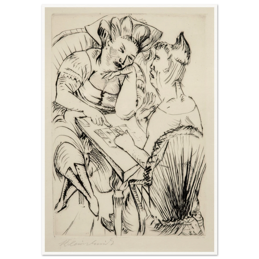Bei der Kartenlegerin (1922) Art Print | Paul Kleinschmidt - Framed Poster - 30x40 cm / 12x16″ - Black frame