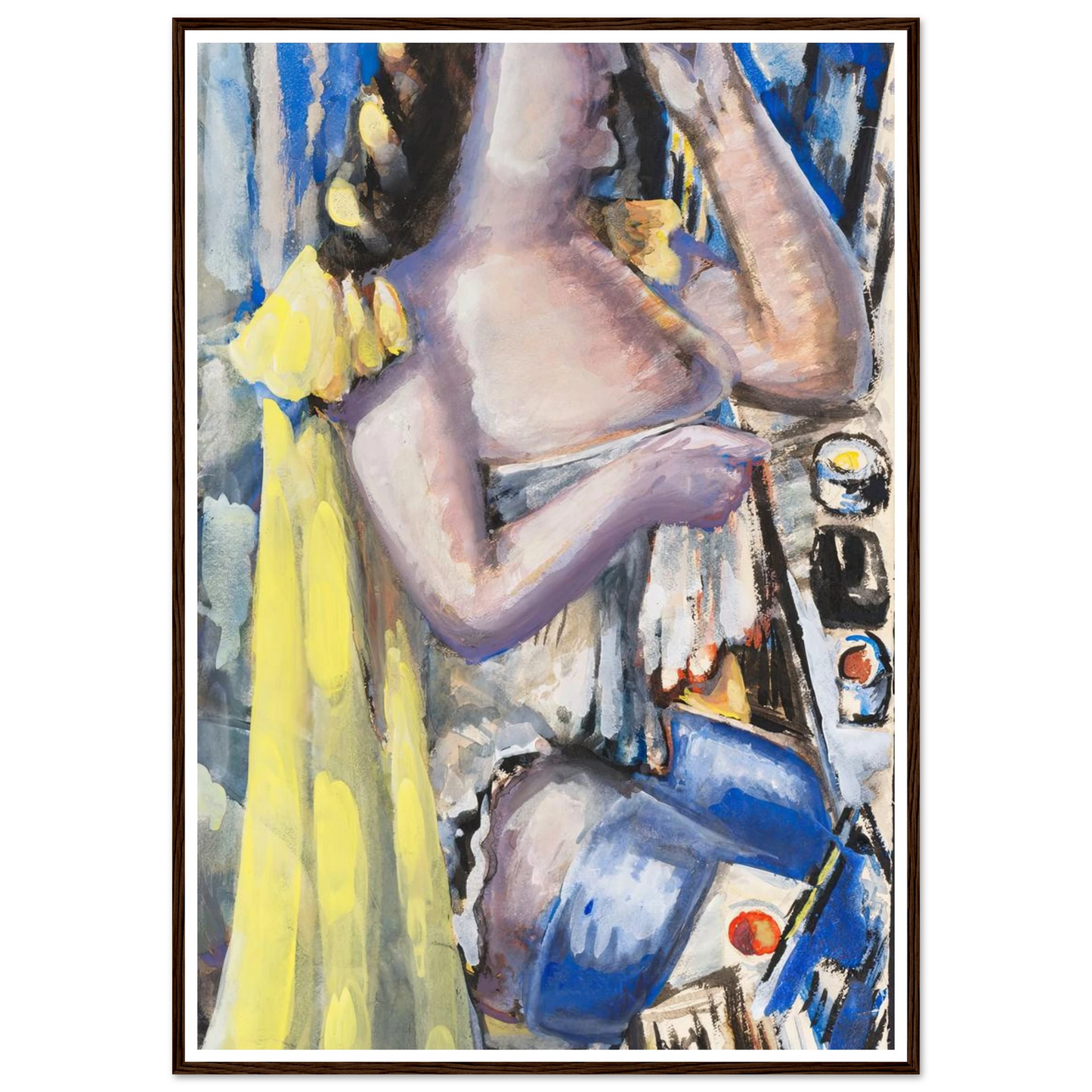Bei der Toilette (1947) Art Print | Paul Kleinschmidt - Framed Poster - 30x40 cm / 12x16″ - Black frame