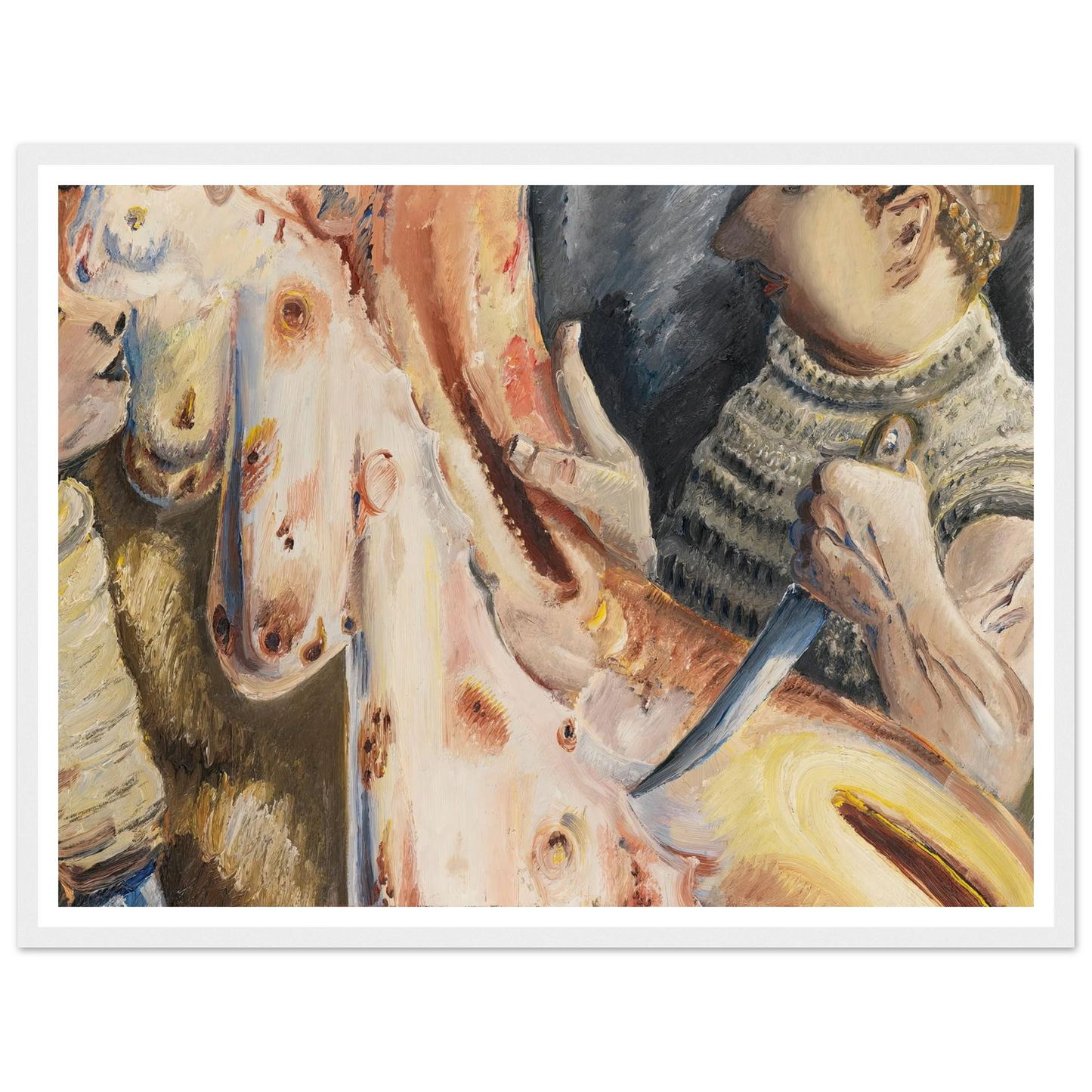 Beim Schlachten (1926) Art Print | Paul Kleinschmidt - Framed Poster - 30x40 cm / 12x16″ - Black frame