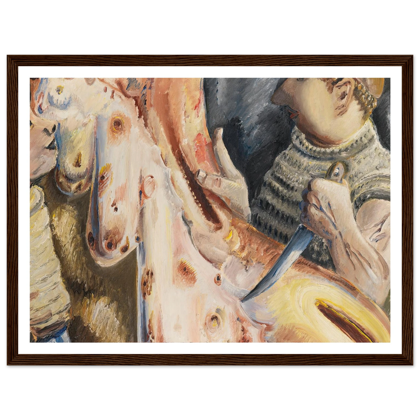 Beim Schlachten (1926) Art Print | Paul Kleinschmidt - Framed Poster - 30x40 cm / 12x16″ - Black frame