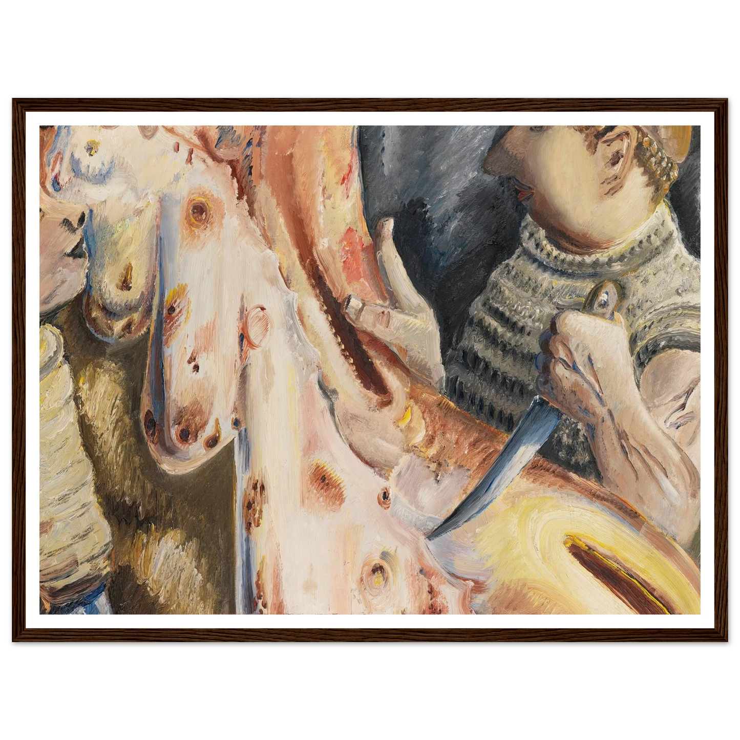 Beim Schlachten (1926) Art Print | Paul Kleinschmidt - Framed Poster - 30x40 cm / 12x16″ - Black frame